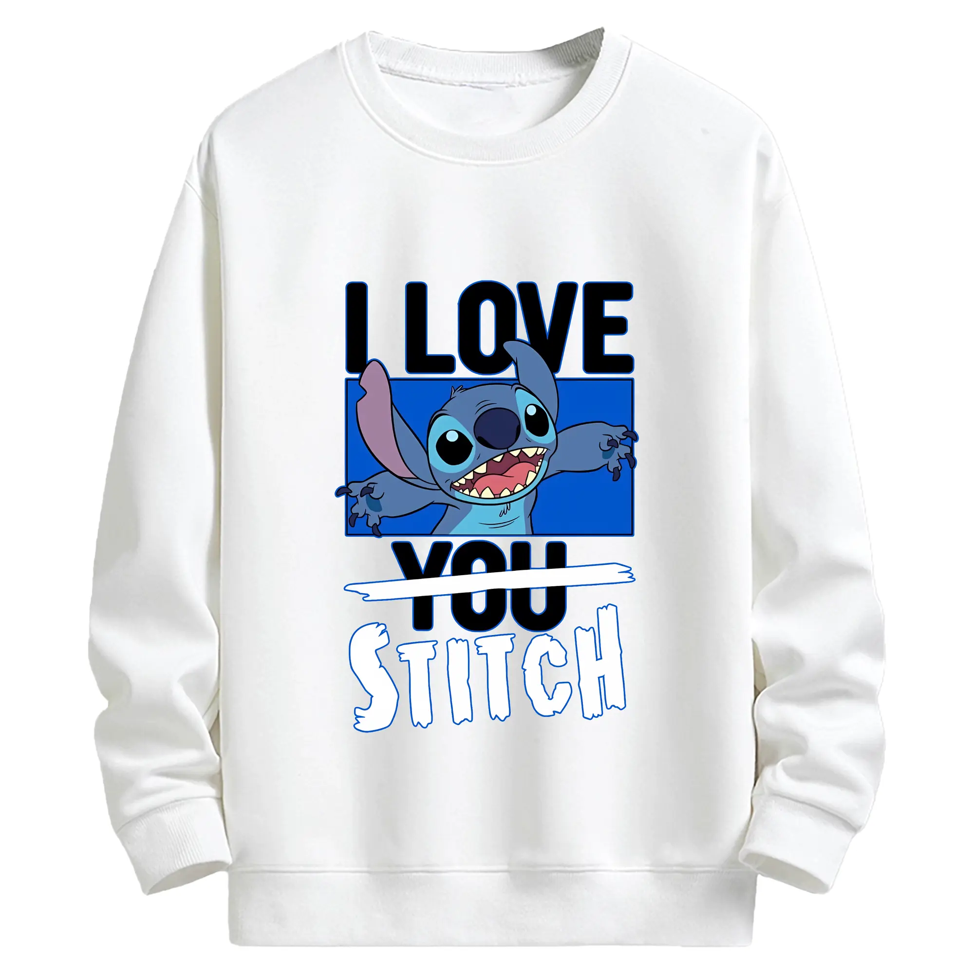 リロ＆スティッチ グッズ スティッチ - キッズ クルーネックスウェットシャツ ・ フロントプリント ・ 綿80％ ポリエステル20％ ・ 快適 通学 スポーツ 日常使い お散歩用