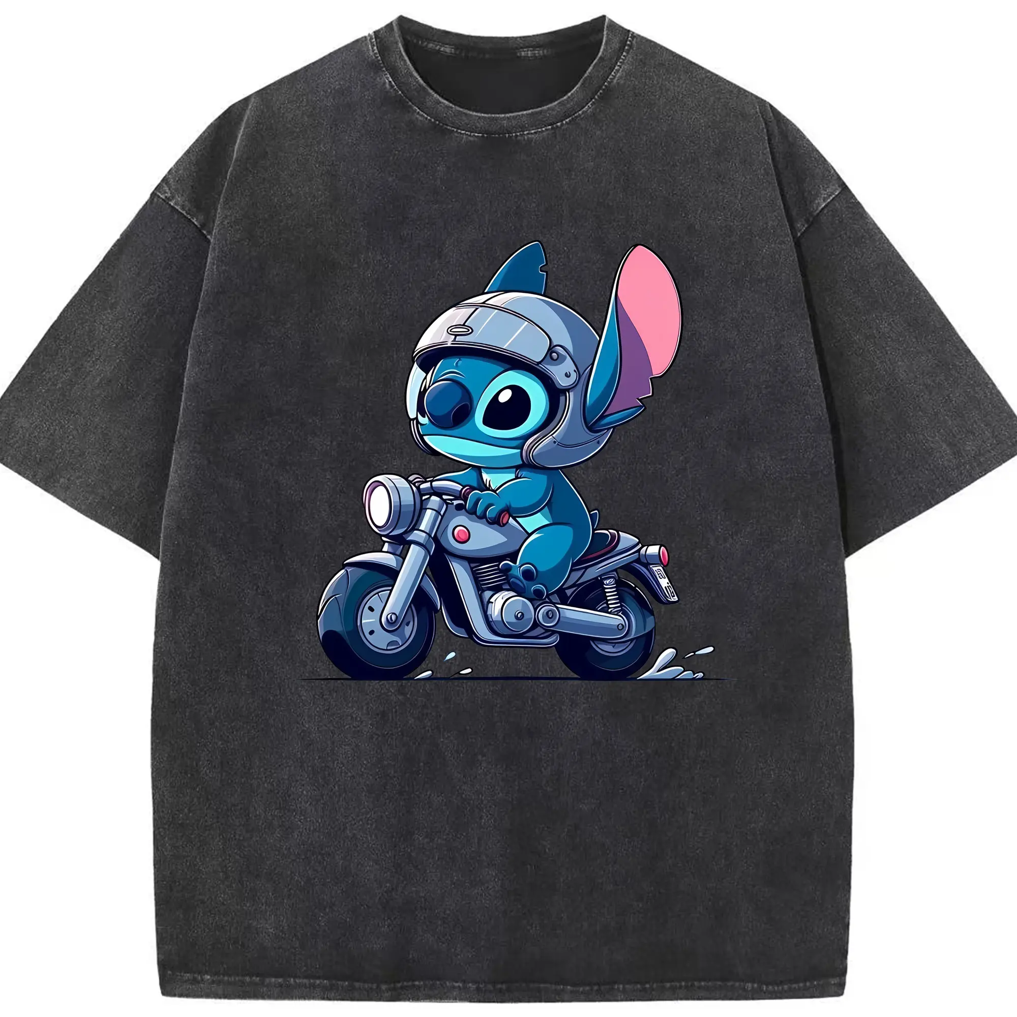 リロ＆スティッチ グッズ スティッチ - 綿100％ ヴィンテージ風 半袖Tシャツ ・ フロントプリント ・ 柔らか肌触り ・ 通気性 快適 ・ スポーツ カジュアル 外出用