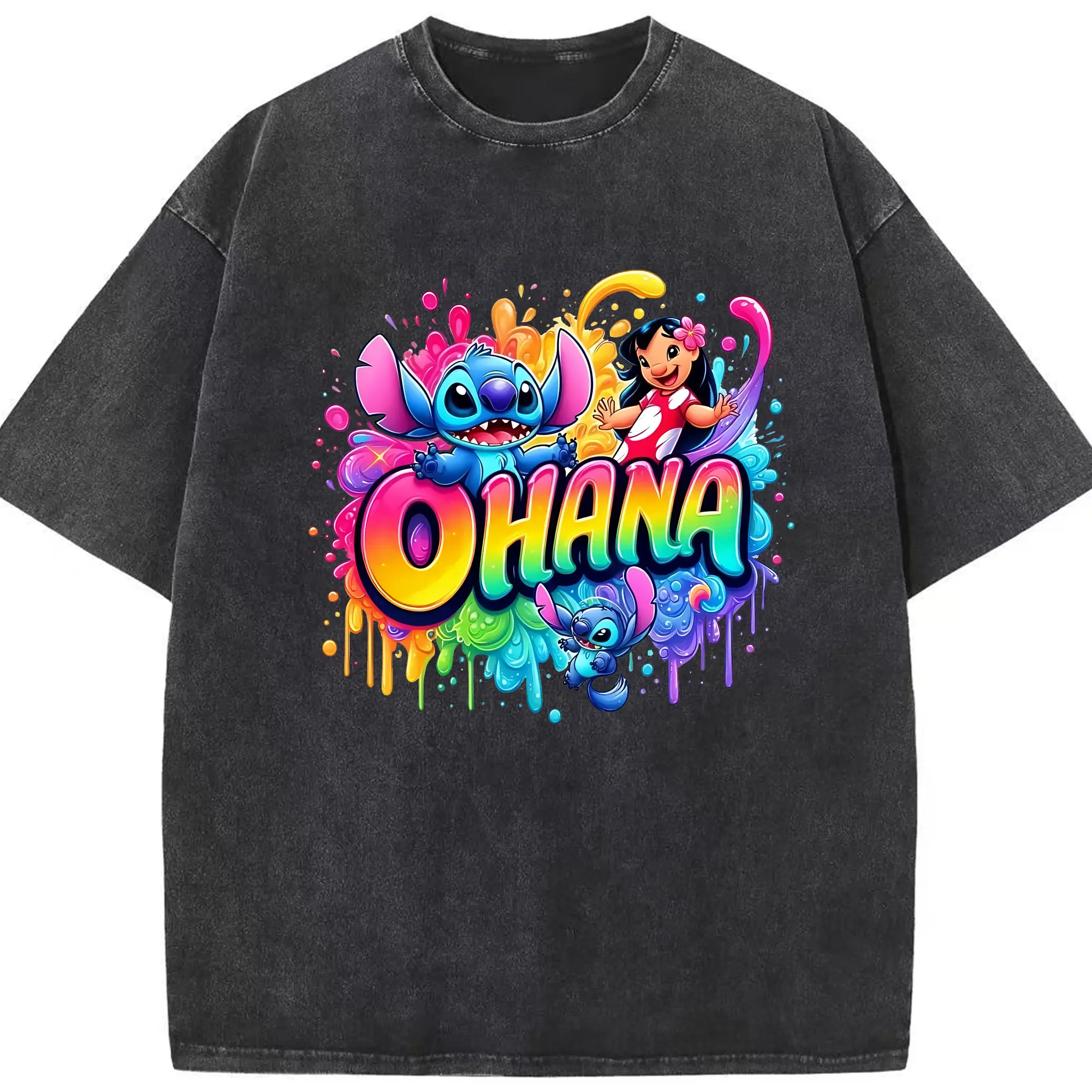 リロ＆スティッチ グッズ スティッチ - 綿100％ ヴィンテージ風 半袖Tシャツ ・ フロントプリント ・ 柔らか肌触り ・ 通気性 快適 ・ スポーツ カジュアル 外出用