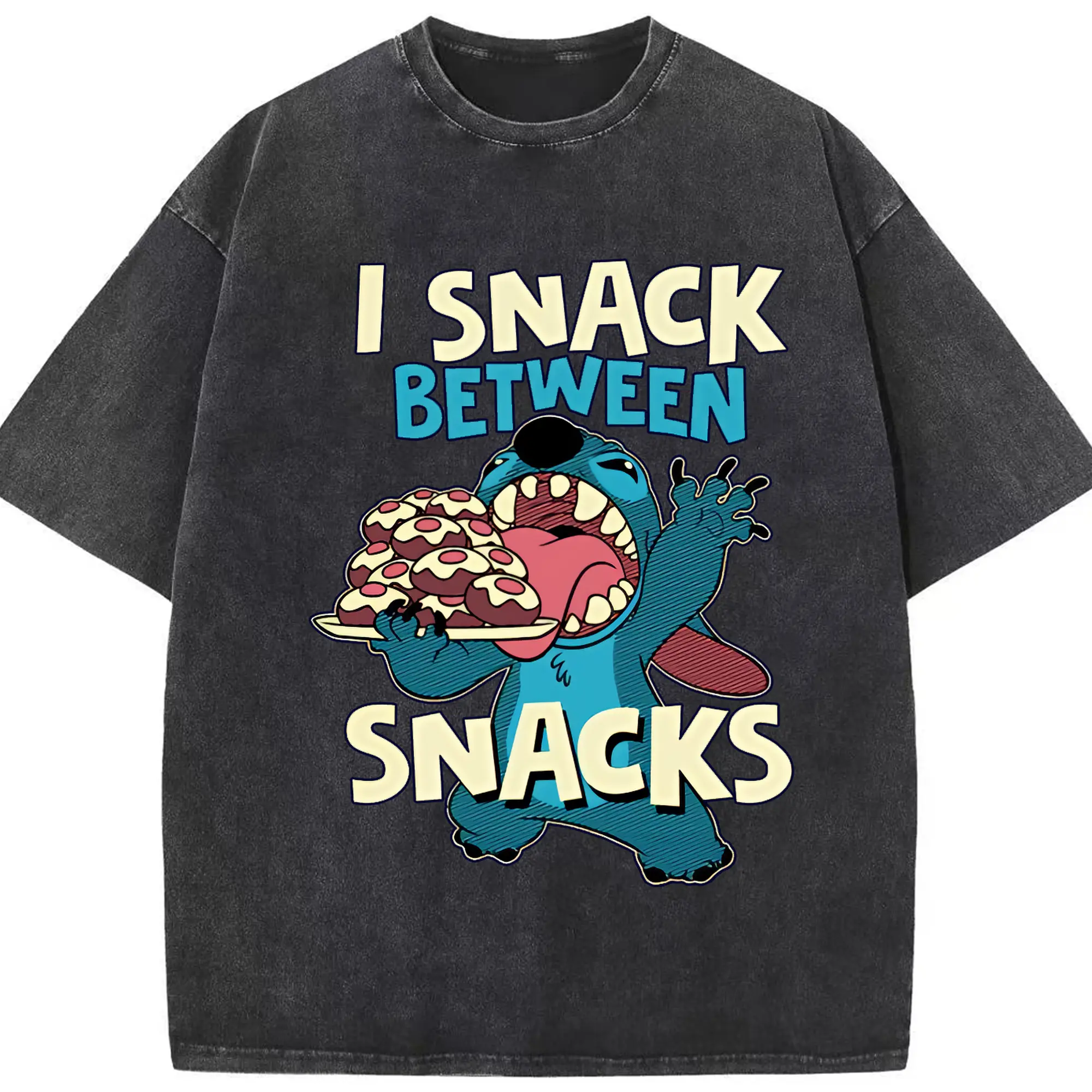 リロ＆スティッチ グッズ スティッチ - 綿100％ ヴィンテージ風 半袖Tシャツ ・ フロントプリント ・ 柔らか肌触り ・ 通気性 快適 ・ スポーツ カジュアル 外出用