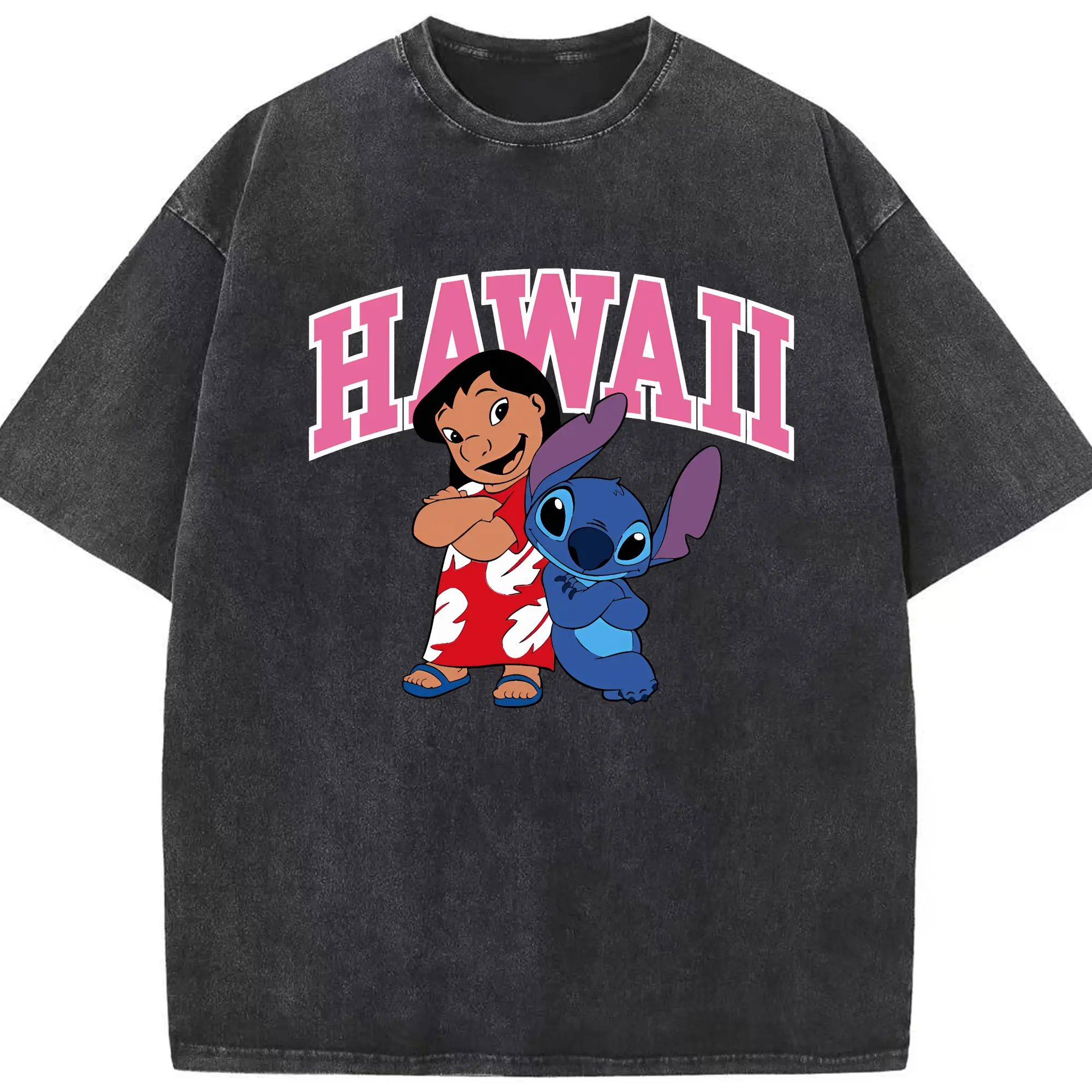 リロ＆スティッチ グッズ スティッチ - 綿100％ ヴィンテージ風 半袖Tシャツ ・ フロントプリント ・ 柔らか肌触り ・ 通気性 快適 ・ スポーツ カジュアル 外出用