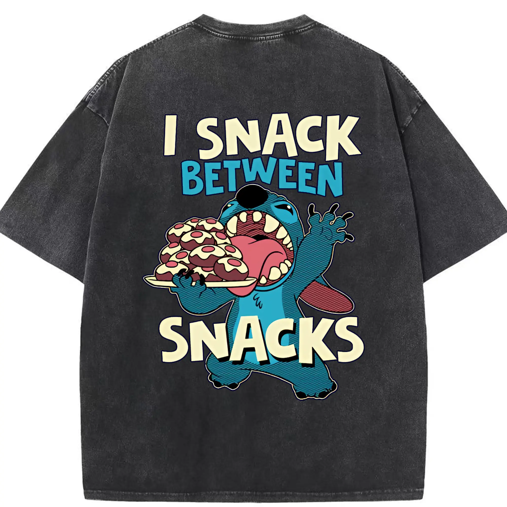 リロ＆スティッチ グッズ スティッチ - 綿100％ ヴィンテージ風 半袖Tシャツ ・ 背面プリント ・ 柔らか肌触り ・ 通気性 快適 ・ スポーツ カジュアル 外出用