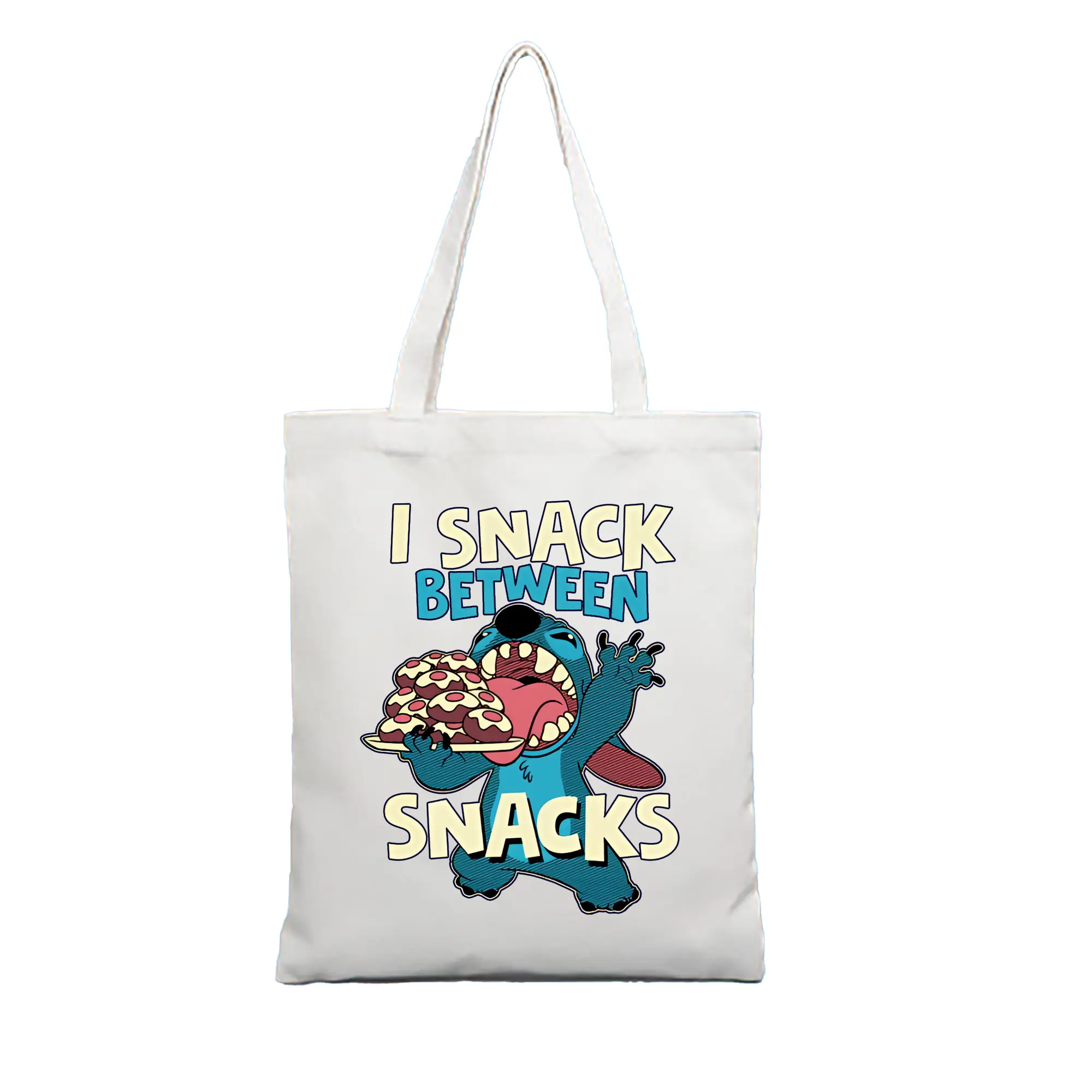 リロ＆スティッチ グッズ スティッチ - 縦型キャンバス手提げバッグ（トートバッグ） ・ キャンバス素材 ・ ショッピング用 ・ 軽量 丈夫 お手入れ簡単