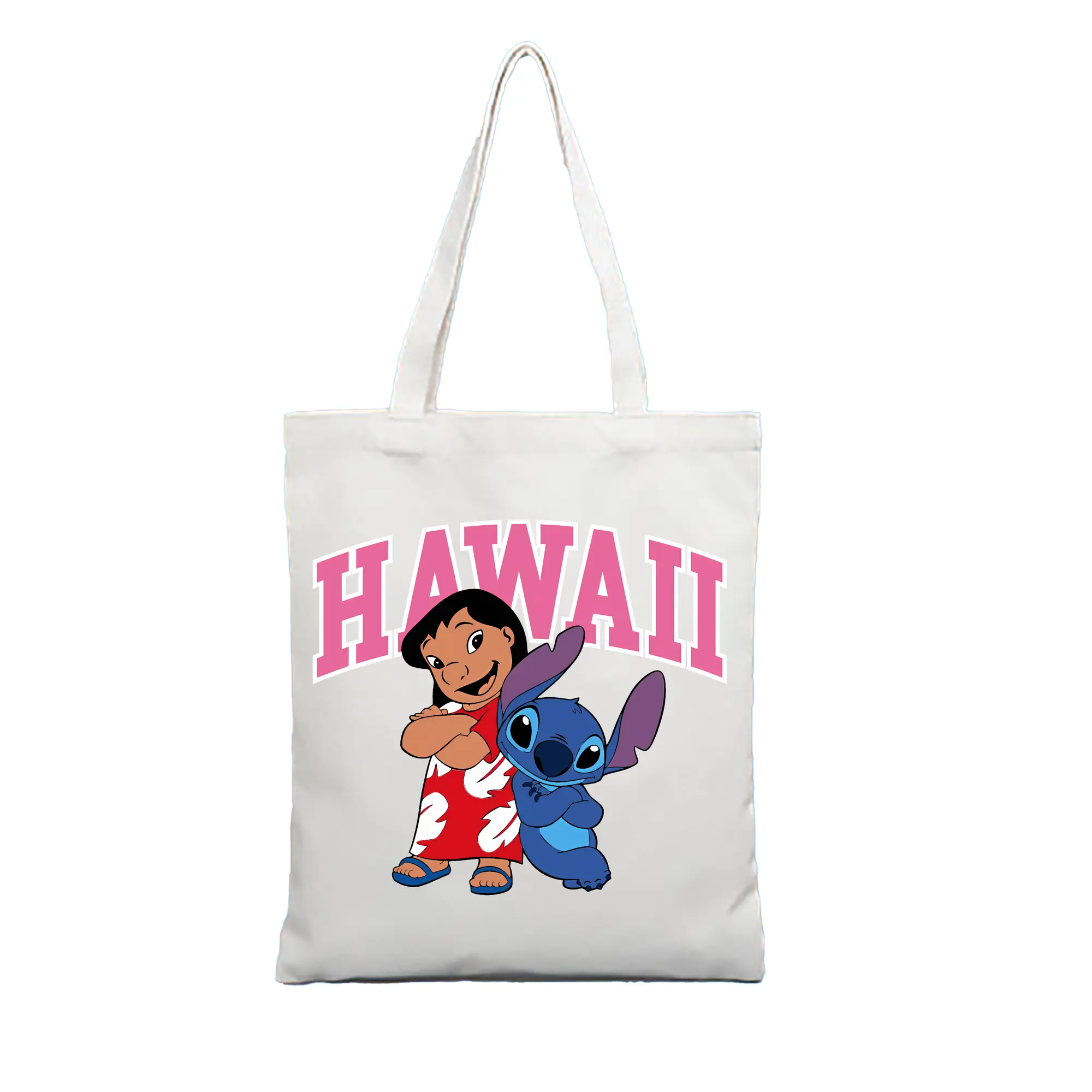 リロ＆スティッチ グッズ スティッチ - 縦型キャンバス手提げバッグ（トートバッグ） ・ キャンバス素材 ・ ショッピング用 ・ 軽量 丈夫 お手入れ簡単
