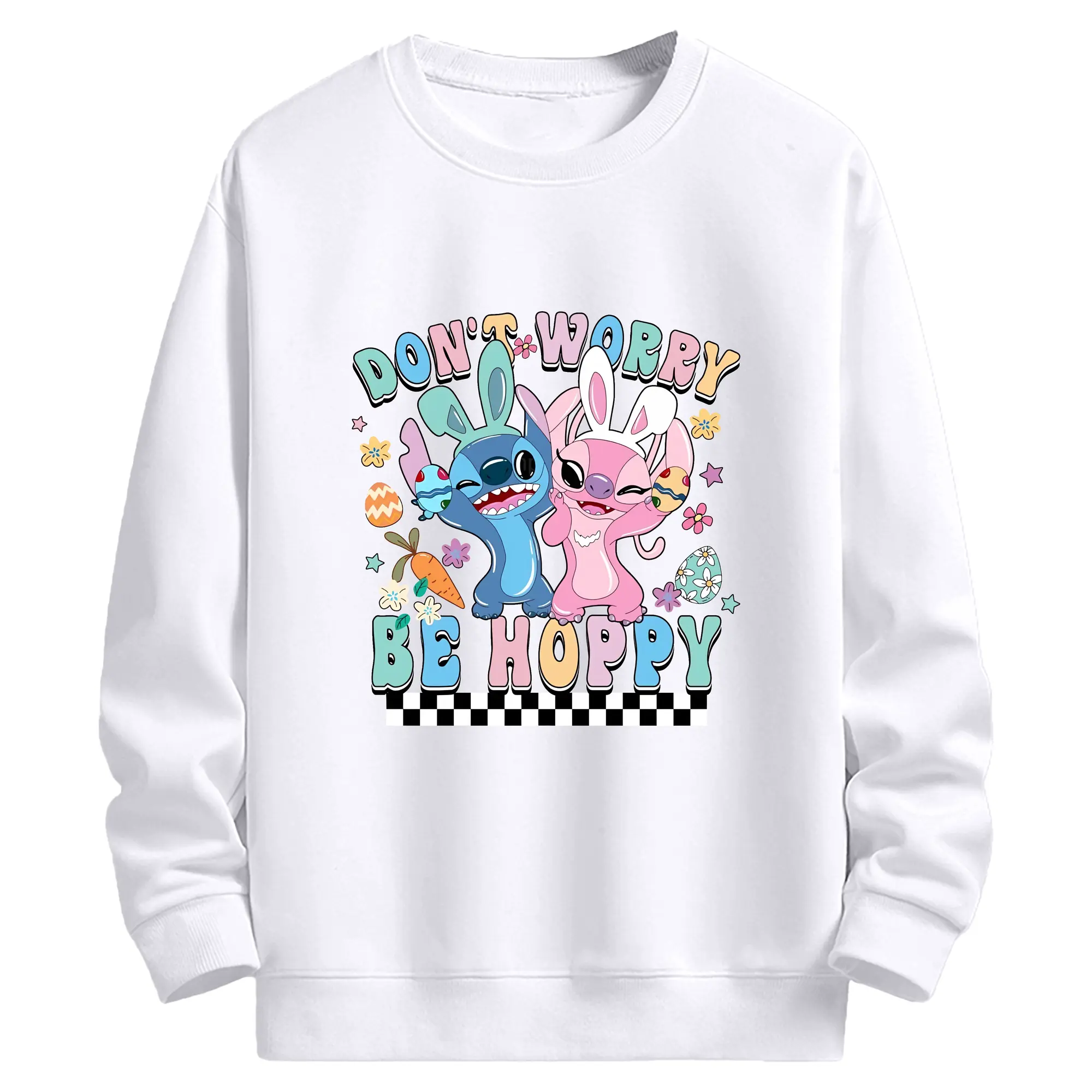 リロ＆スティッチ グッズ エンジェル - 高品質 クルーネック スウェット ・ コットン59％ ポリエステル41％ ・ ユニセックス 長袖 トレーナー ・ カジュアル デイリー スポーツ 散歩用