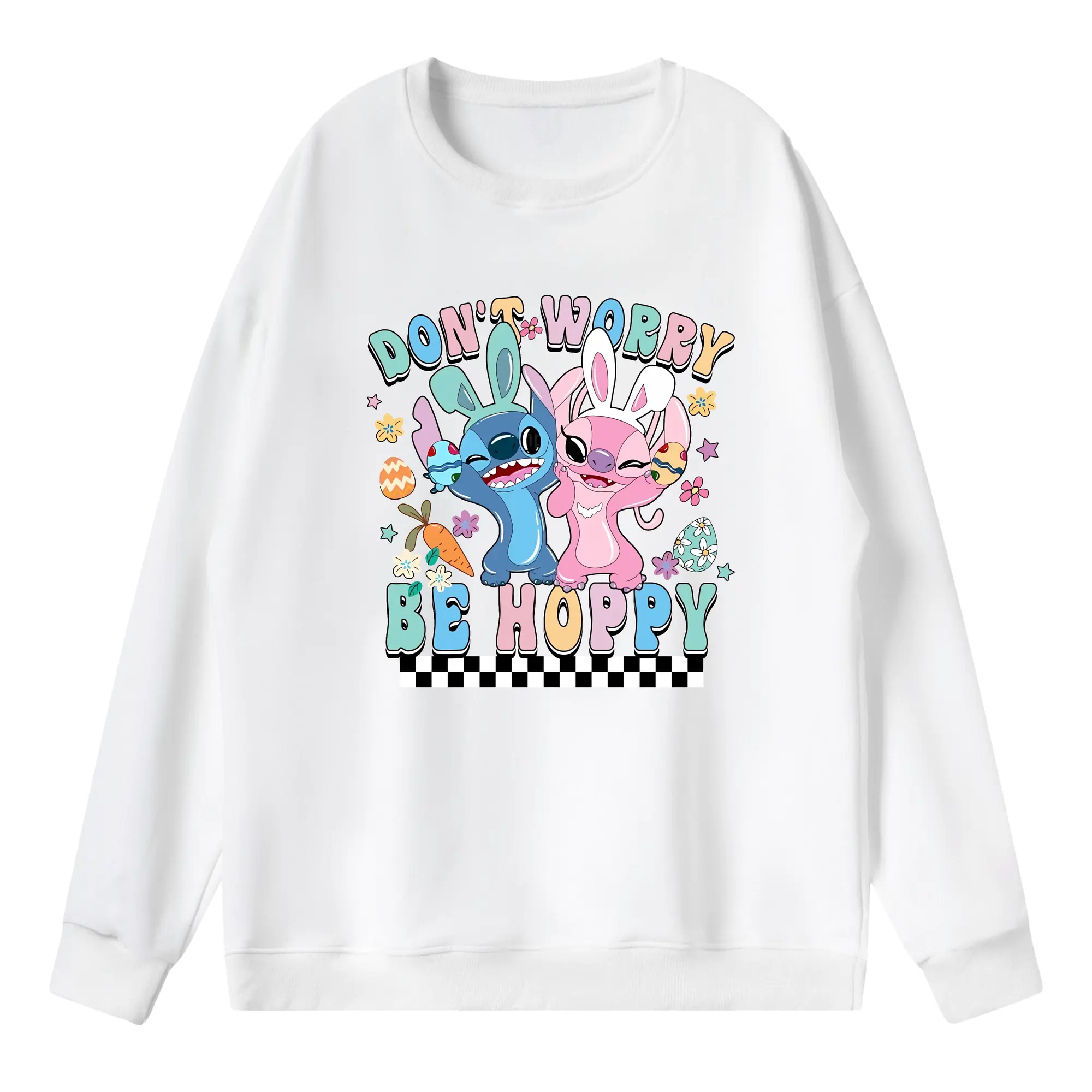 リロ＆スティッチ グッズ エンジェル - 薄手 クルーネック スウェット 裏毛260g · ポリエステル 春秋向け カジュアル 男女兼用 · トレーナー デイリー スポーツ 散歩に最適