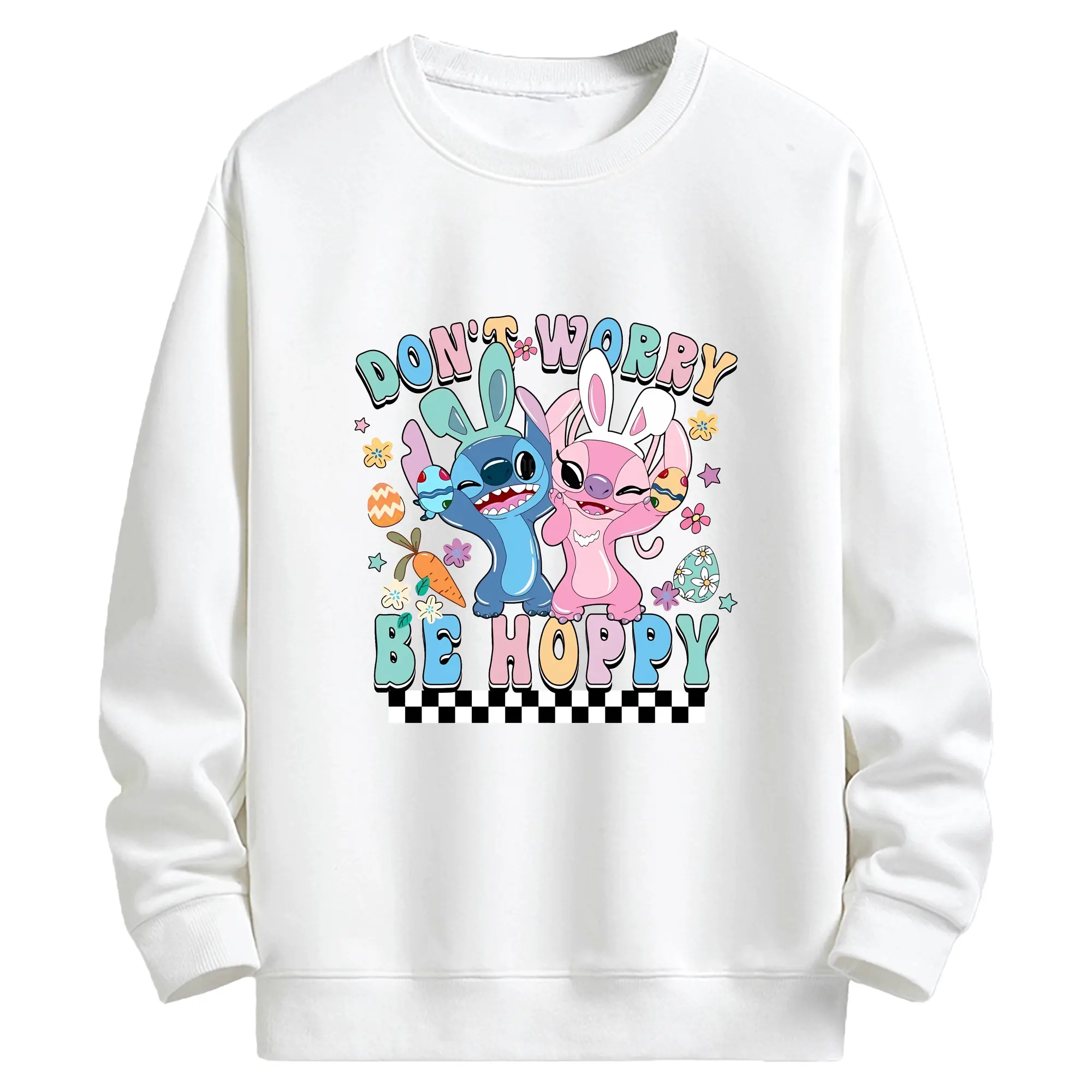 リロ＆スティッチ グッズ エンジェル - キッズ クルーネックスウェットシャツ ・ フロントプリント ・ 綿80％ ポリエステル20％ ・ 快適 通学 スポーツ 日常使い お散歩用