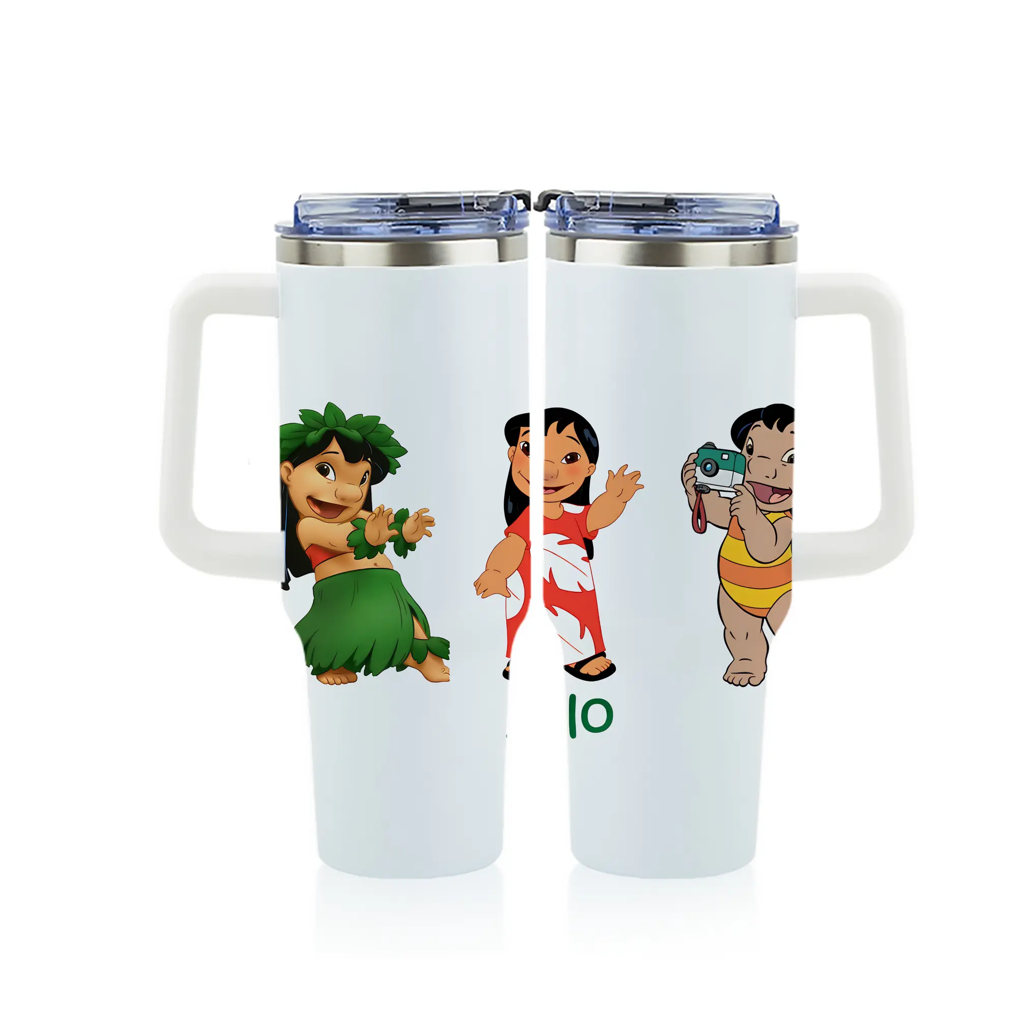 リロ＆スティッチ グッズ リロ - 1200mL フルプリント車用タンブラー ・ 304ステンレス 内側 ・ 201ステンレス 外側 ・ 保温 保冷 ・ 通勤 ドライブ アウトドア用