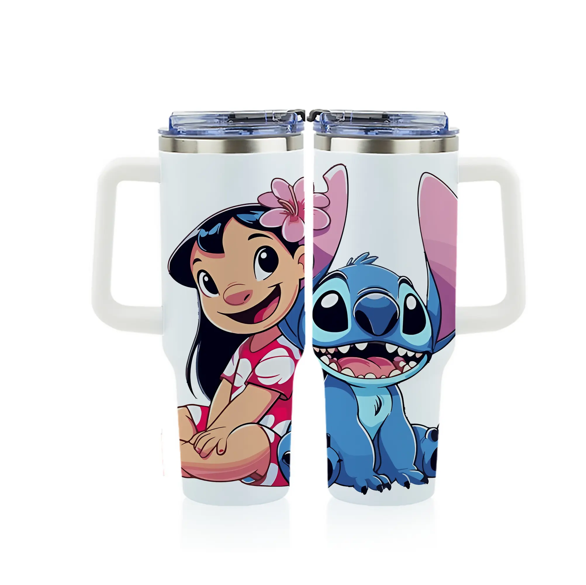 リロ＆スティッチ グッズ リロ - 1200mL フルプリント車用タンブラー ・ 304ステンレス 内側 ・ 201ステンレス 外側 ・ 保温 保冷 ・ 通勤 ドライブ アウトドア用