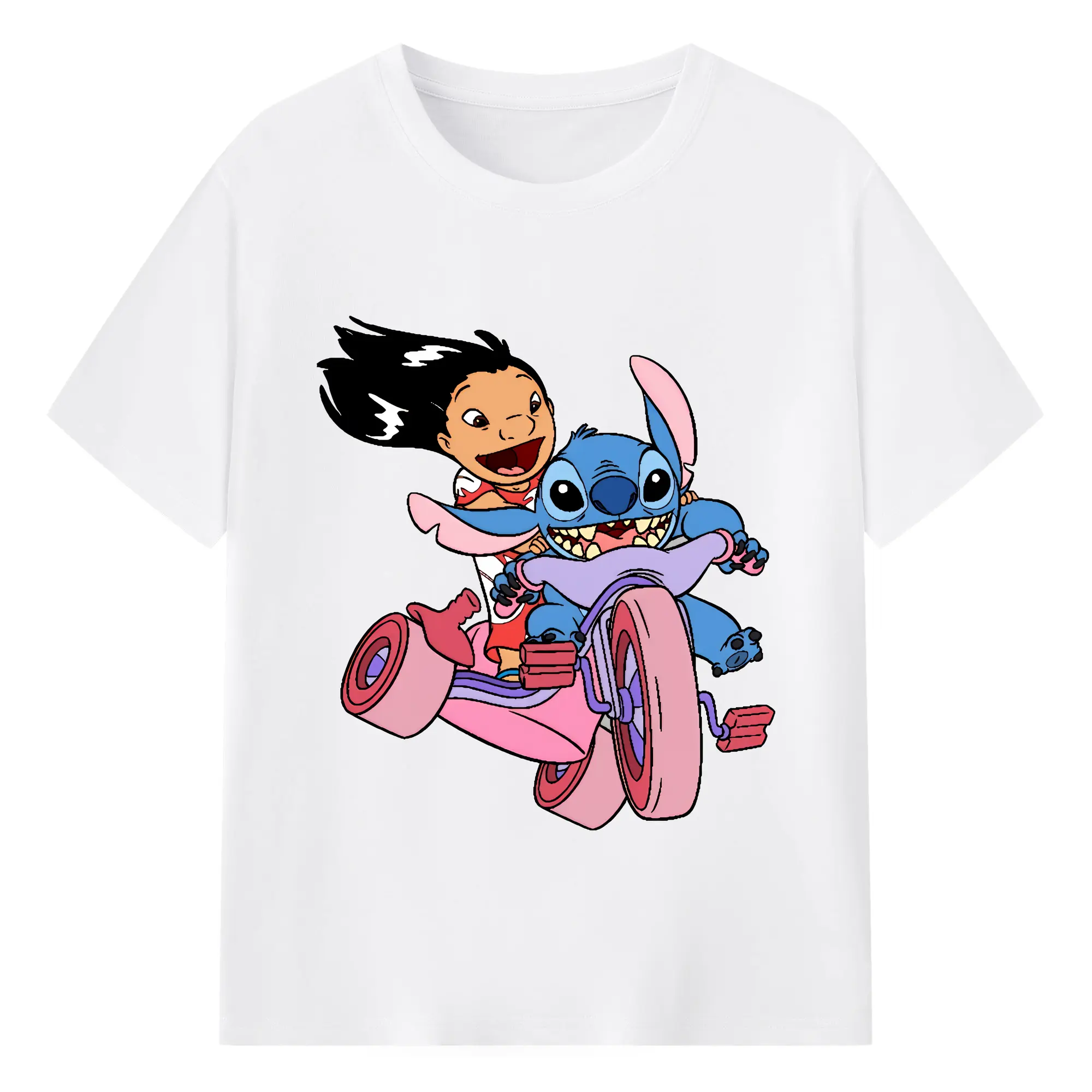 リロ＆スティッチ グッズ リロ - 綿100％ 半袖Tシャツ ・ フロントプリント ・ 快適 通気性 ・ 日常使い 散歩 スポーツ用