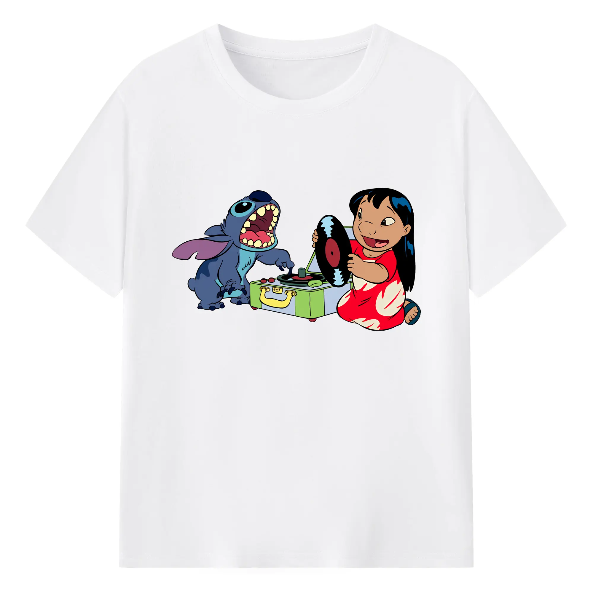 リロ＆スティッチ グッズ リロ - 綿100％ 半袖Tシャツ ・ フロントプリント ・ 快適 通気性 ・ 日常使い 散歩 スポーツ用