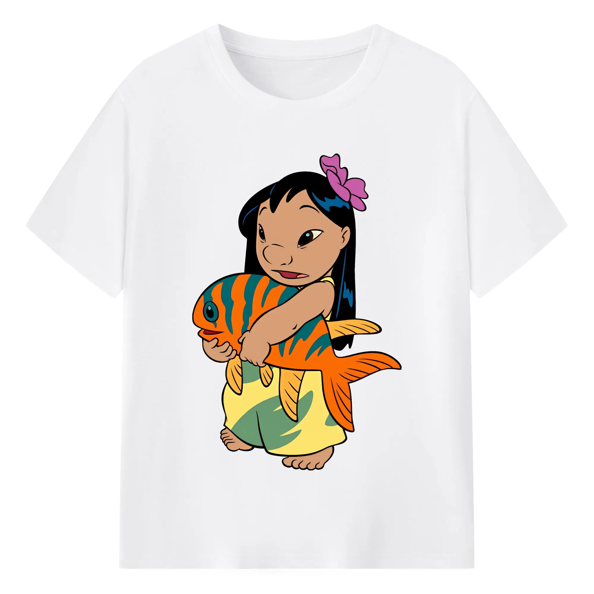 リロ＆スティッチ グッズ リロ - 綿100％ 半袖Tシャツ ・ フロントプリント ・ 快適 通気性 ・ 日常使い 散歩 スポーツ用