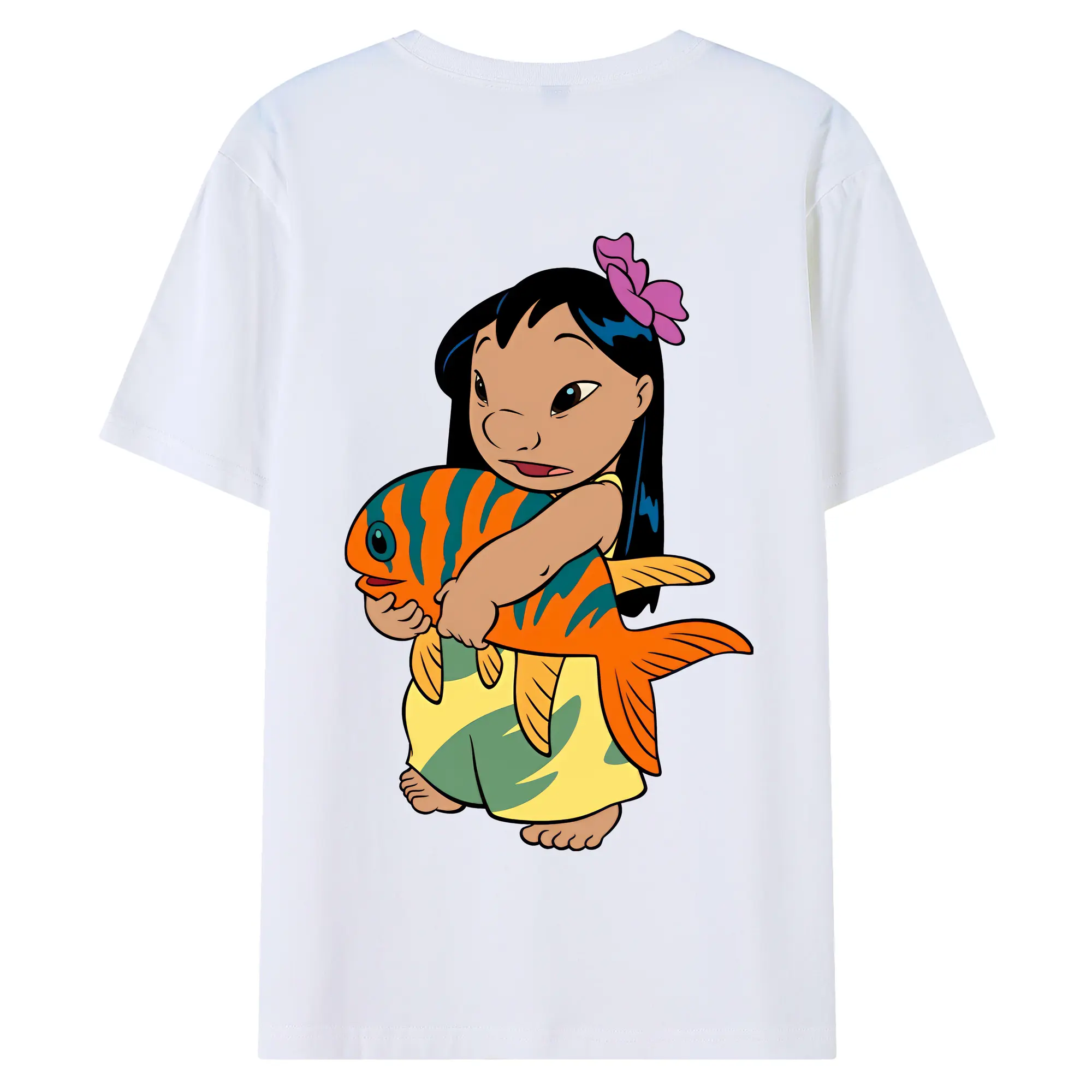 リロ＆スティッチ グッズ リロ - 綿100％ 半袖Tシャツ ・ バックプリント ・ 快適 通気性 ・ 日常使い 散歩 スポーツ用