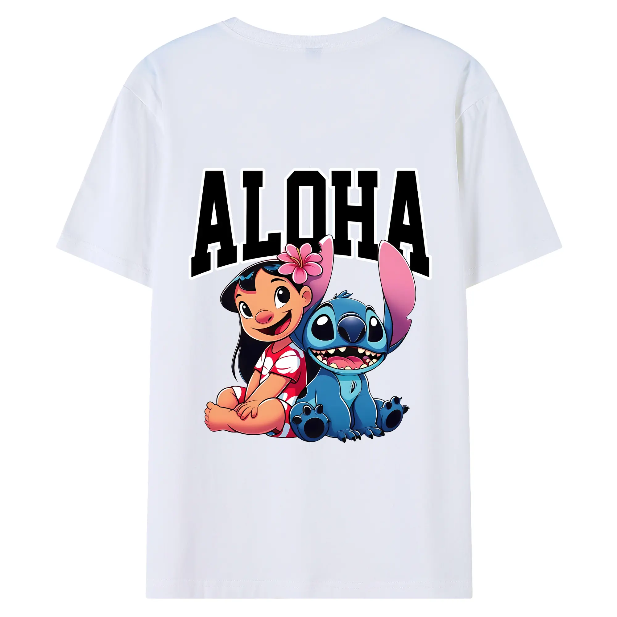 リロ＆スティッチ グッズ リロ - 綿100％ 半袖Tシャツ ・ バックプリント ・ 快適 通気性 ・ 日常使い 散歩 スポーツ用