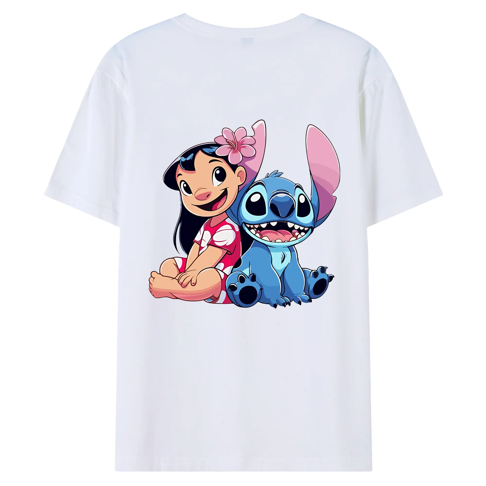 リロ＆スティッチ グッズ リロ - 綿100％ 半袖Tシャツ ・ バックプリント ・ 快適 通気性 ・ 日常使い 散歩 スポーツ用