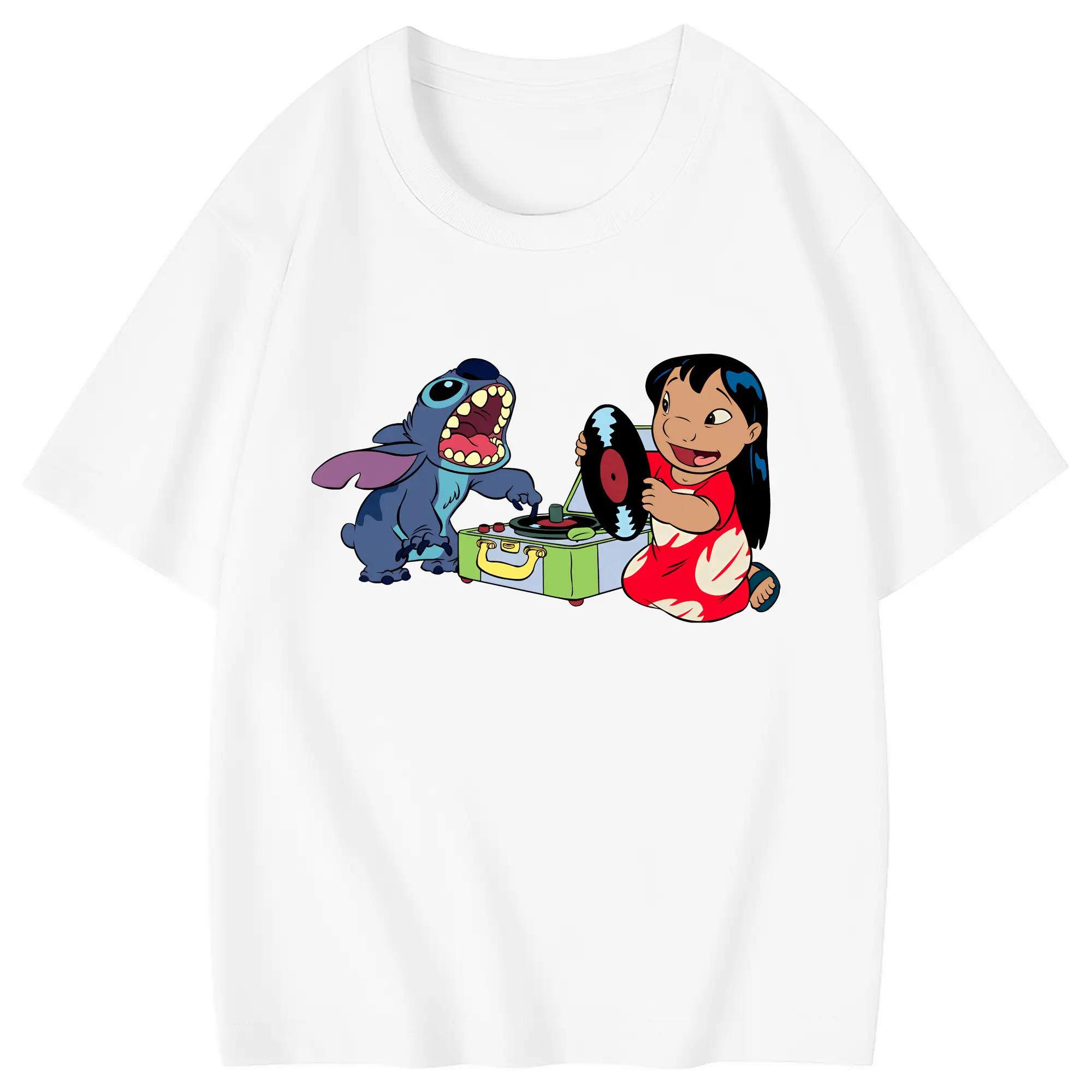 リロ＆スティッチ グッズ リロ - 綿100％ キッズTシャツ ・ フロントプリント ・ 快適 通気性 ・ スポーツ カジュアル 散歩用