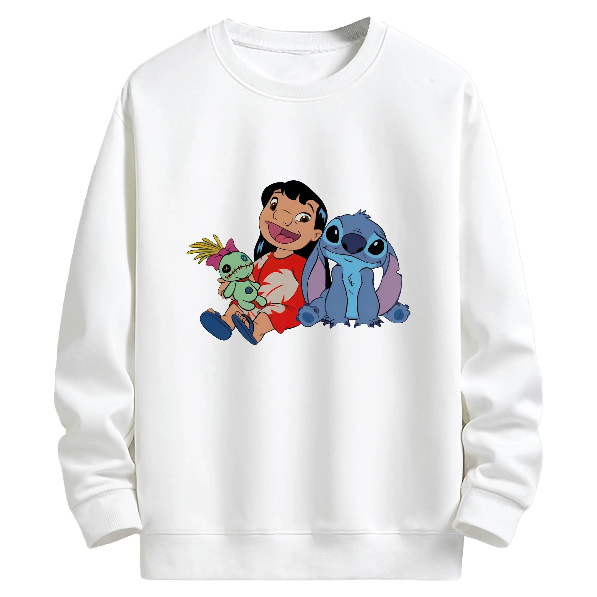 リロ＆スティッチ グッズ リロ - キッズ クルーネックスウェットシャツ ・ フロントプリント ・ 綿80％ ポリエステル20％ ・ 快適 通学 スポーツ 日常使い お散歩用