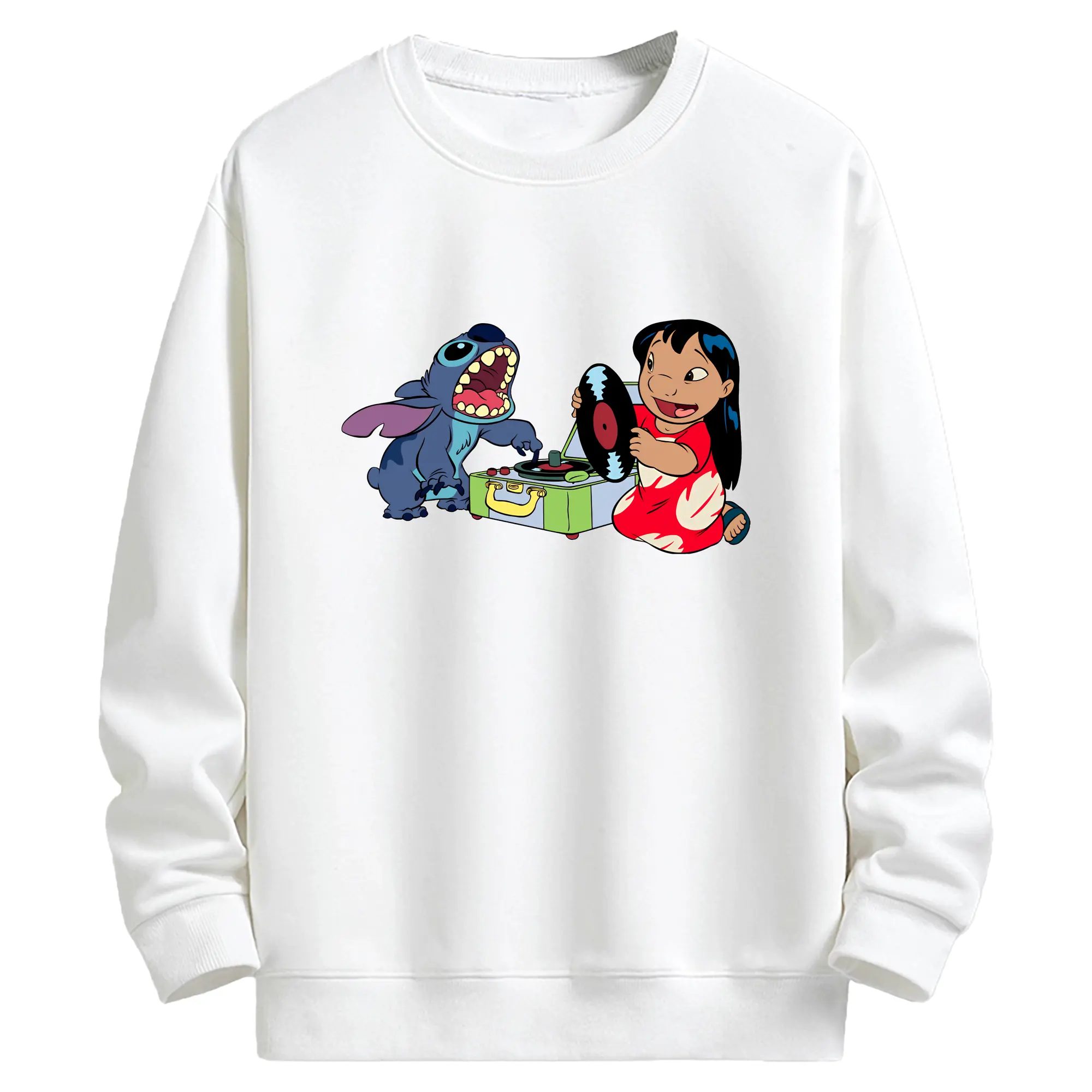 リロ＆スティッチ グッズ リロ - キッズ クルーネックスウェットシャツ ・ フロントプリント ・ 綿80％ ポリエステル20％ ・ 快適 通学 スポーツ 日常使い お散歩用