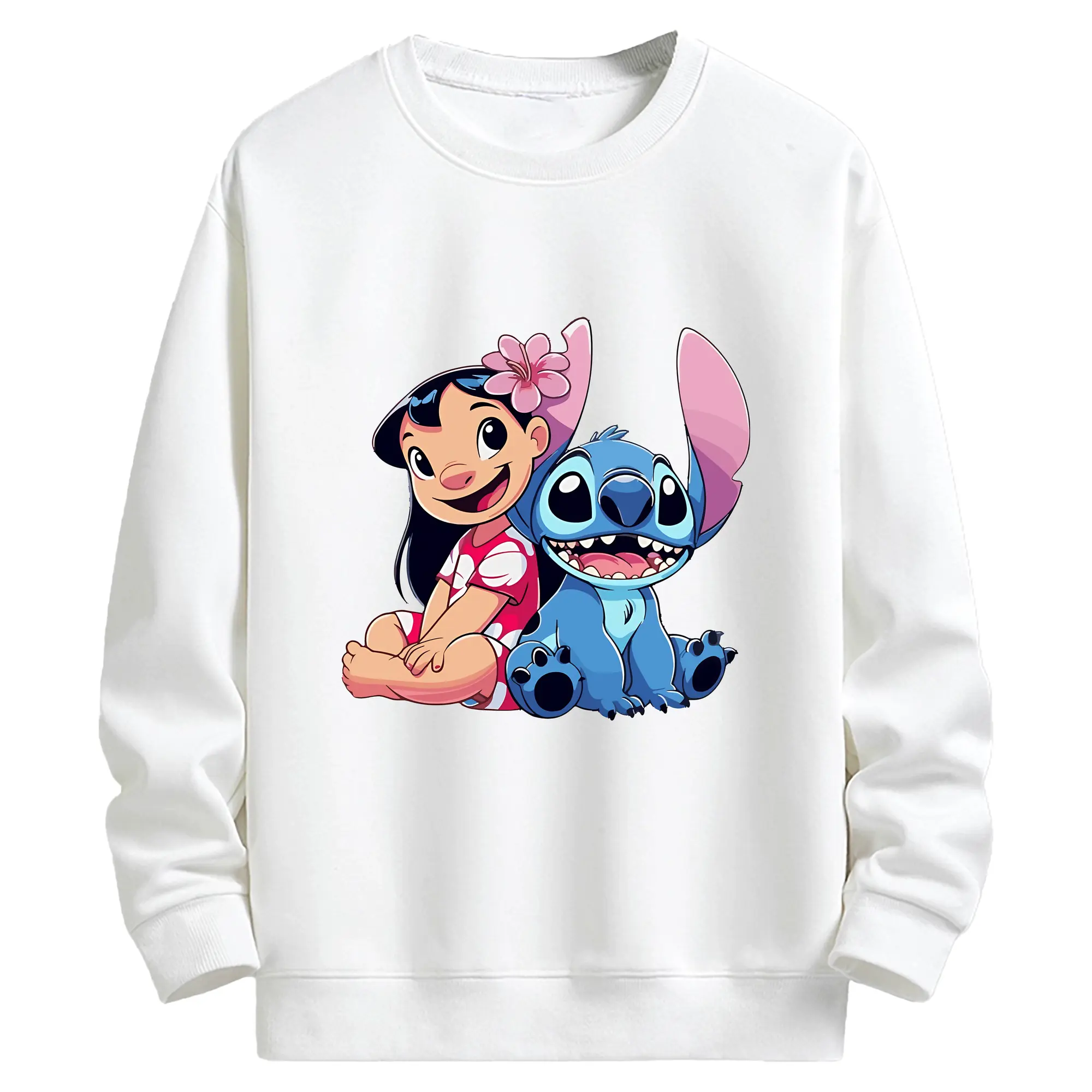 リロ＆スティッチ グッズ リロ - キッズ クルーネックスウェットシャツ ・ フロントプリント ・ 綿80％ ポリエステル20％ ・ 快適 通学 スポーツ 日常使い お散歩用