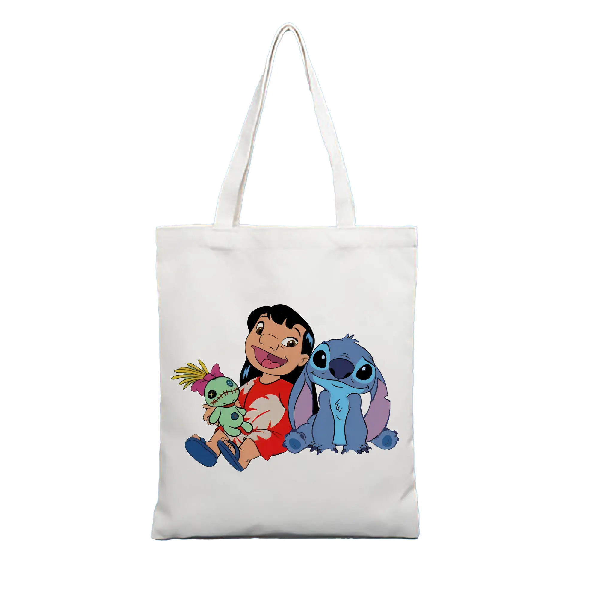 リロ＆スティッチ グッズ リロ - 縦型キャンバス手提げバッグ（トートバッグ） ・ キャンバス素材 ・ ショッピング用 ・ 軽量 丈夫 お手入れ簡単