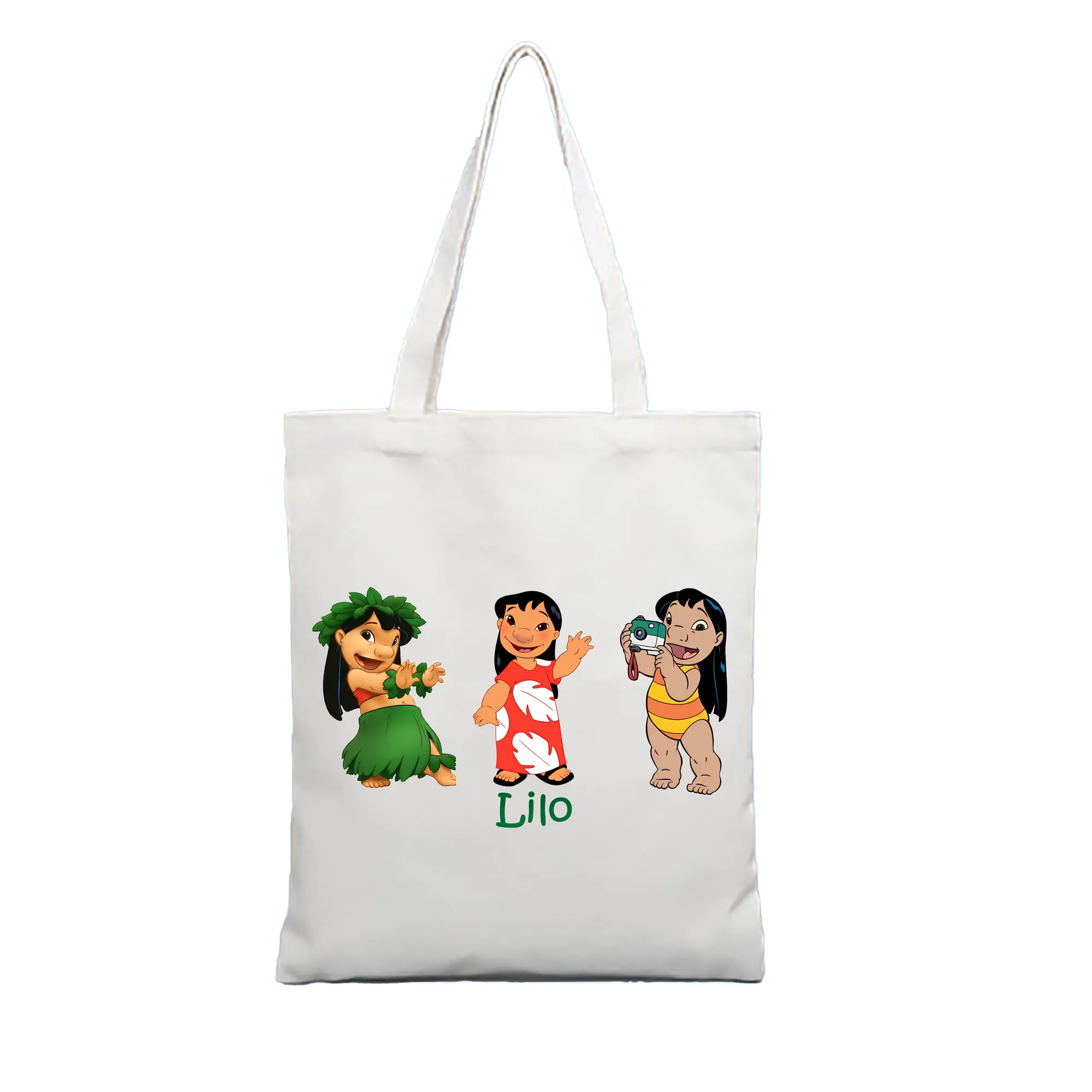 リロ＆スティッチ グッズ リロ - 縦型キャンバス手提げバッグ（トートバッグ） ・ キャンバス素材 ・ ショッピング用 ・ 軽量 丈夫 お手入れ簡単