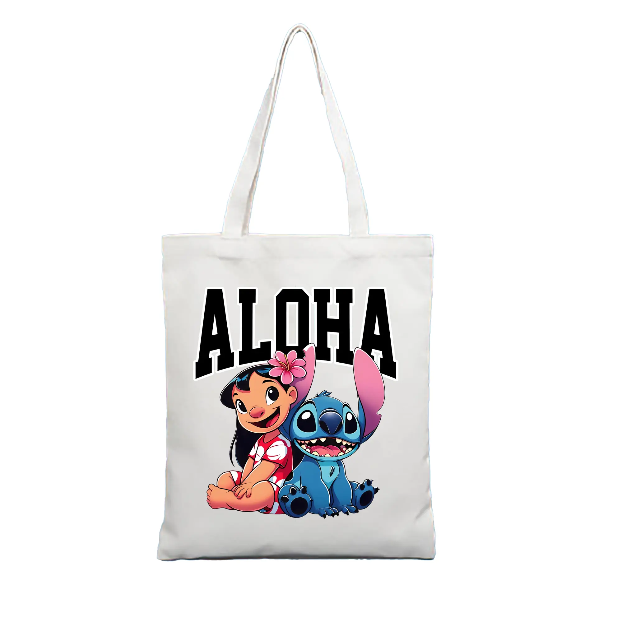 リロ＆スティッチ グッズ リロ - 縦型キャンバス手提げバッグ（トートバッグ） ・ キャンバス素材 ・ ショッピング用 ・ 軽量 丈夫 お手入れ簡単