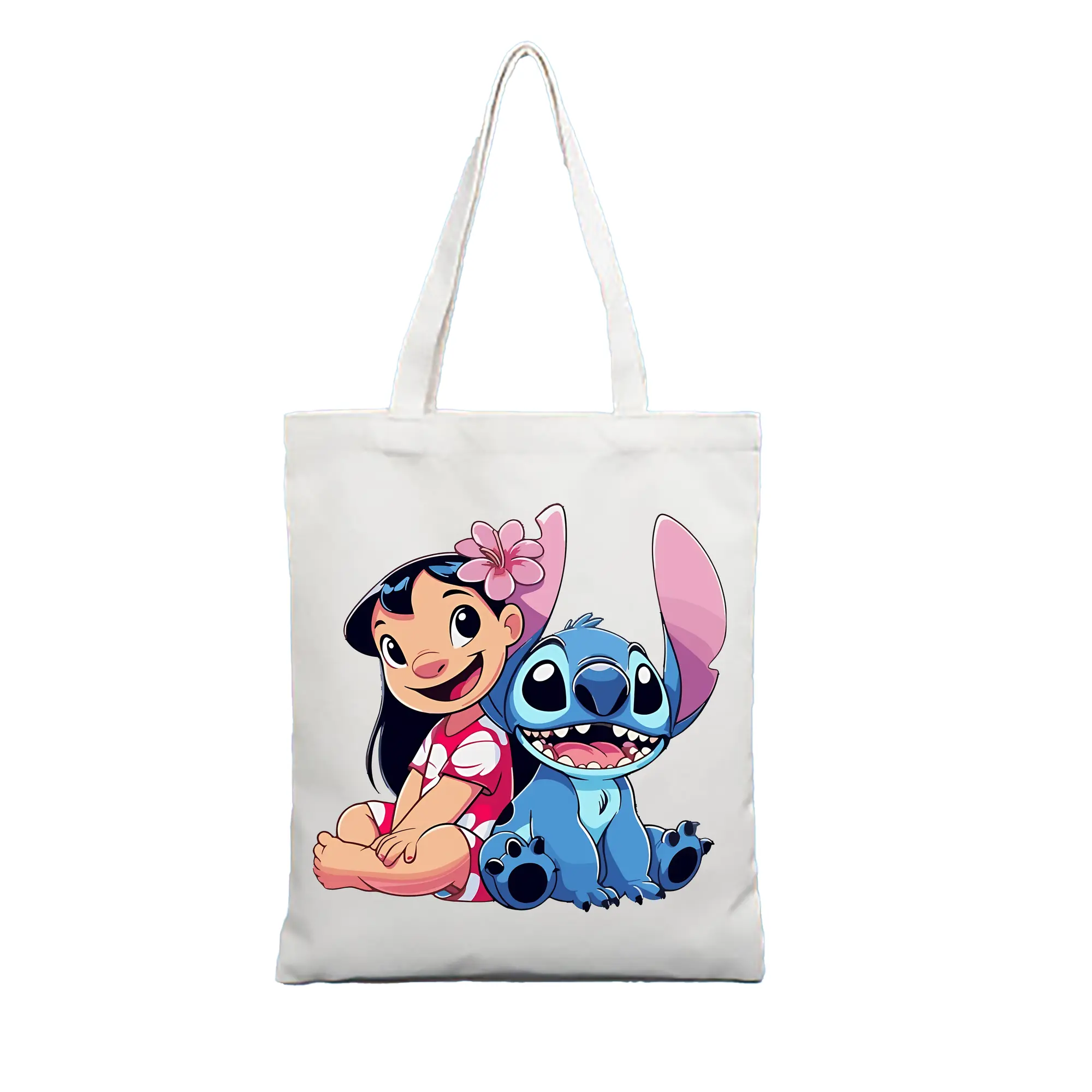 リロ＆スティッチ グッズ リロ - 縦型キャンバス手提げバッグ（トートバッグ） ・ キャンバス素材 ・ ショッピング用 ・ 軽量 丈夫 お手入れ簡単