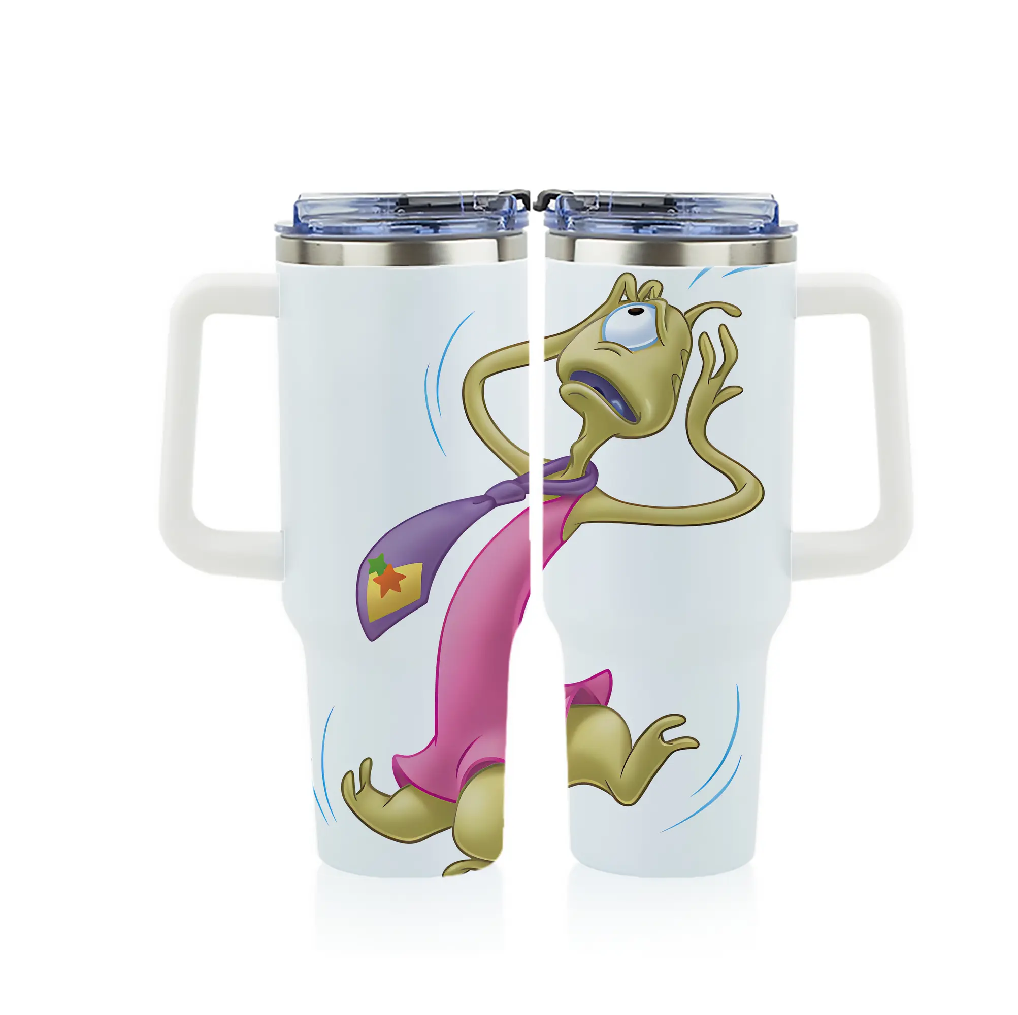 リロ＆スティッチ グッズ プリークリー - 1200mL フルプリント車用タンブラー ・ 304ステンレス 内側 ・ 201ステンレス 外側 ・ 保温 保冷 ・ 通勤 ドライブ アウトドア用