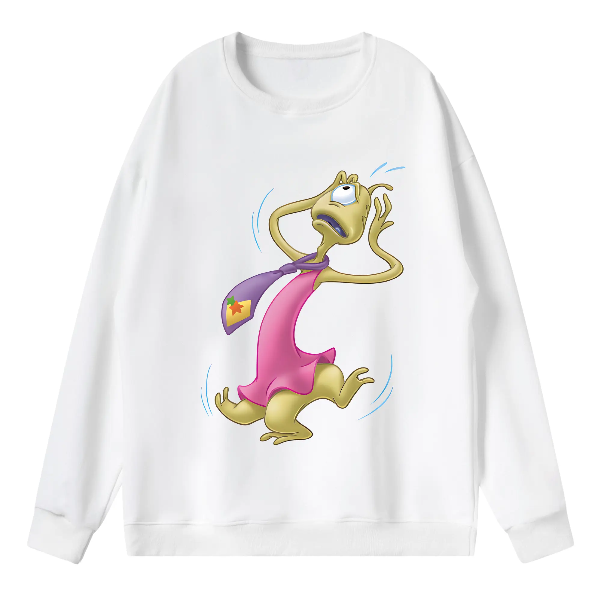 リロ＆スティッチ グッズ プリークリー - 薄手 クルーネック スウェット 裏毛260g · ポリエステル 春秋向け カジュアル 男女兼用 · トレーナー デイリー スポーツ 散歩に最適