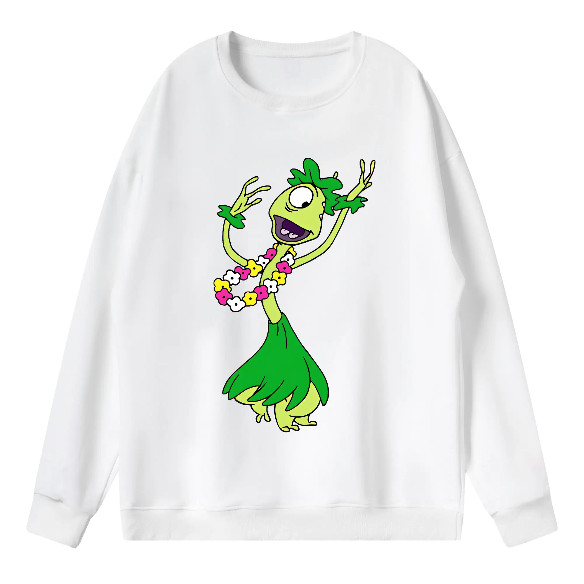 リロ＆スティッチ グッズ プリークリー - 薄手 クルーネック スウェット 裏毛260g · ポリエステル 春秋向け カジュアル 男女兼用 · トレーナー デイリー スポーツ 散歩に最適