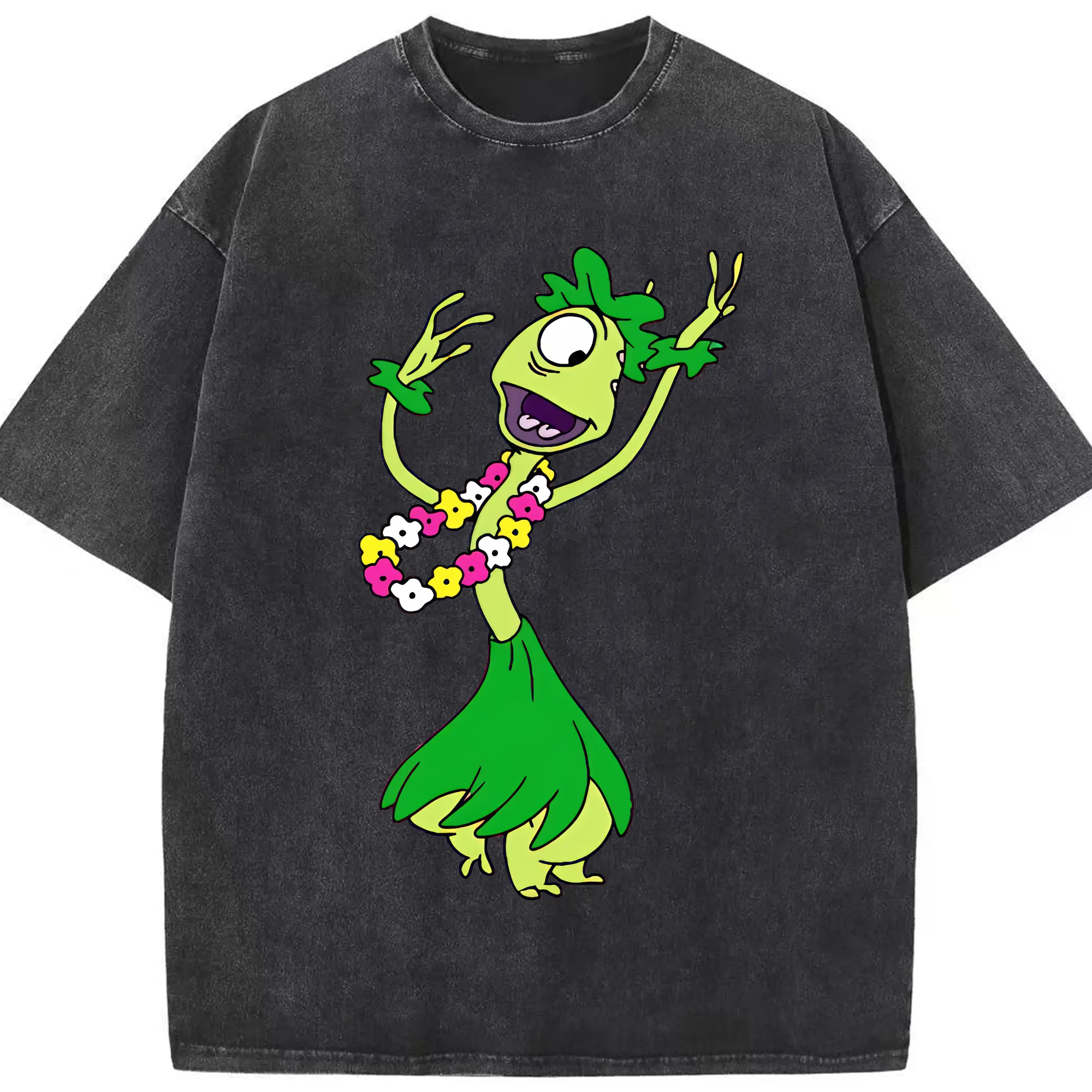 リロ＆スティッチ グッズ プリークリー - 綿100％ ヴィンテージ風 半袖Tシャツ ・ フロントプリント ・ 柔らか肌触り ・ 通気性 快適 ・ スポーツ カジュアル 外出用