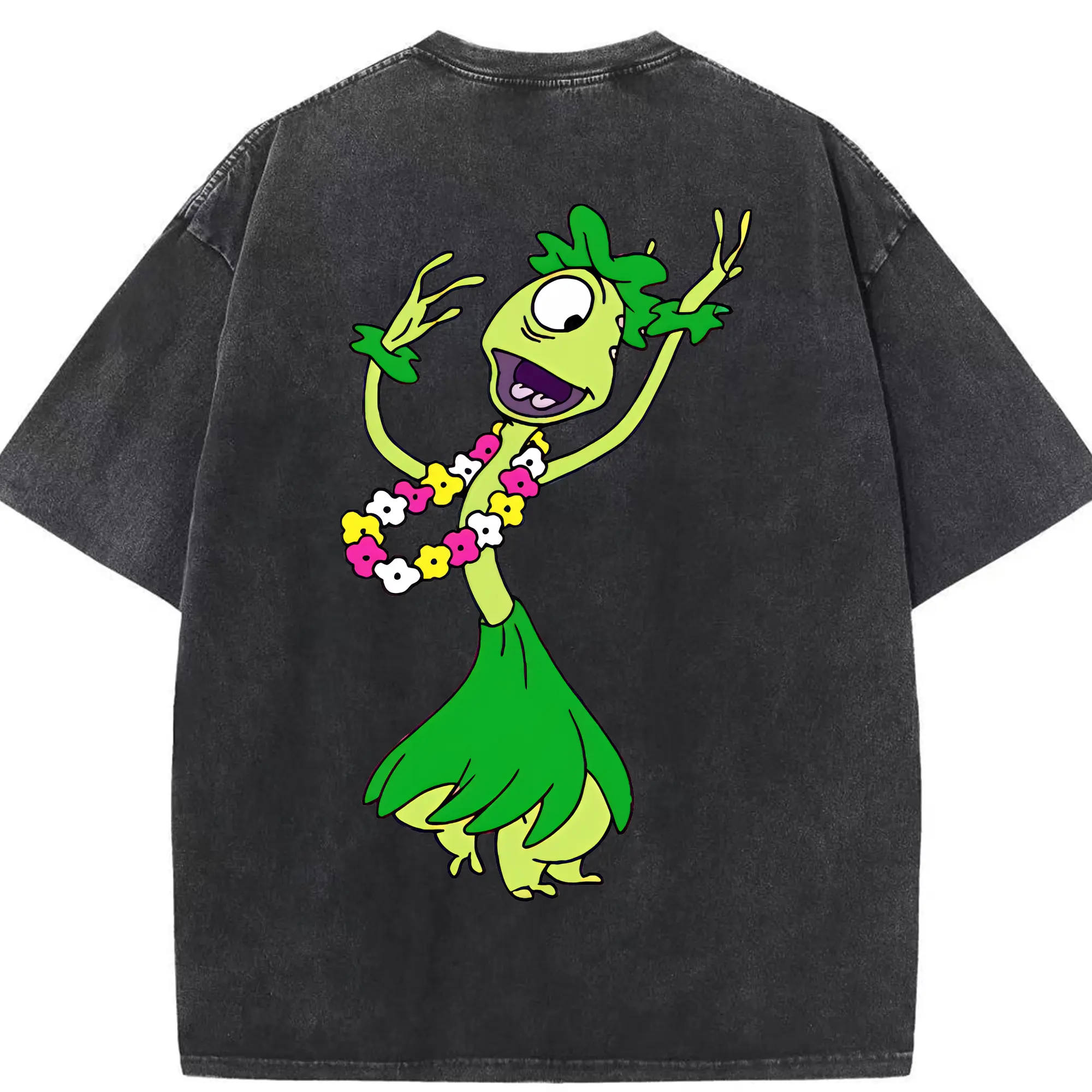 リロ＆スティッチ グッズ プリークリー - 綿100％ ヴィンテージ風 半袖Tシャツ ・ 背面プリント ・ 柔らか肌触り ・ 通気性 快適 ・ スポーツ カジュアル 外出用