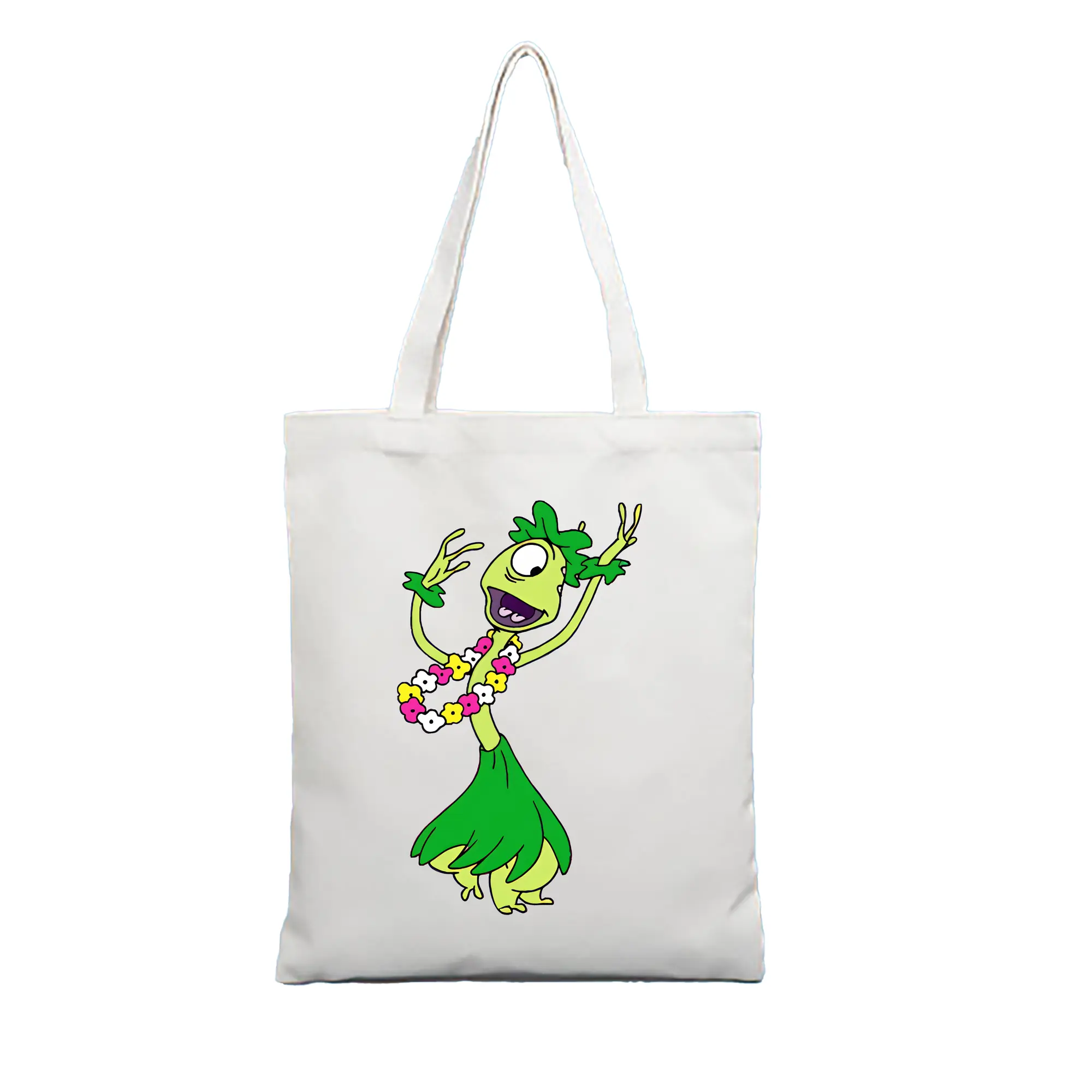 リロ＆スティッチ グッズ プリークリー - 縦型キャンバス手提げバッグ（トートバッグ） ・ キャンバス素材 ・ ショッピング用 ・ 軽量 丈夫 お手入れ簡単