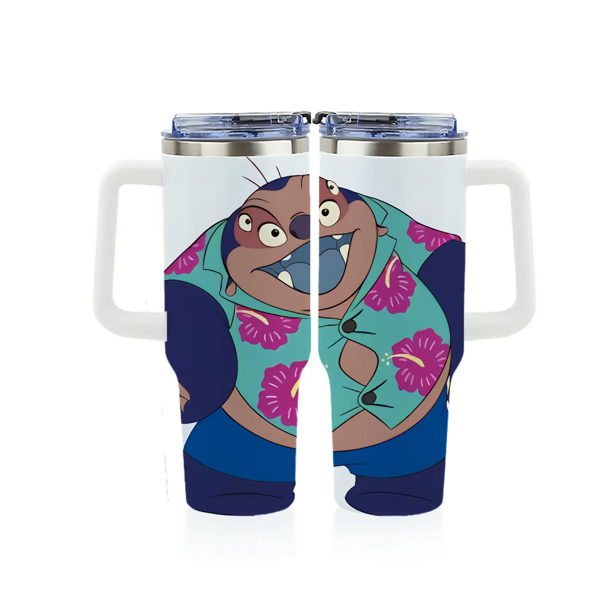 リロ＆スティッチ グッズ ジャンバ博士 - 1200mL フルプリント車用タンブラー ・ 304ステンレス 内側 ・ 201ステンレス 外側 ・ 保温 保冷 ・ 通勤 ドライブ アウトドア用