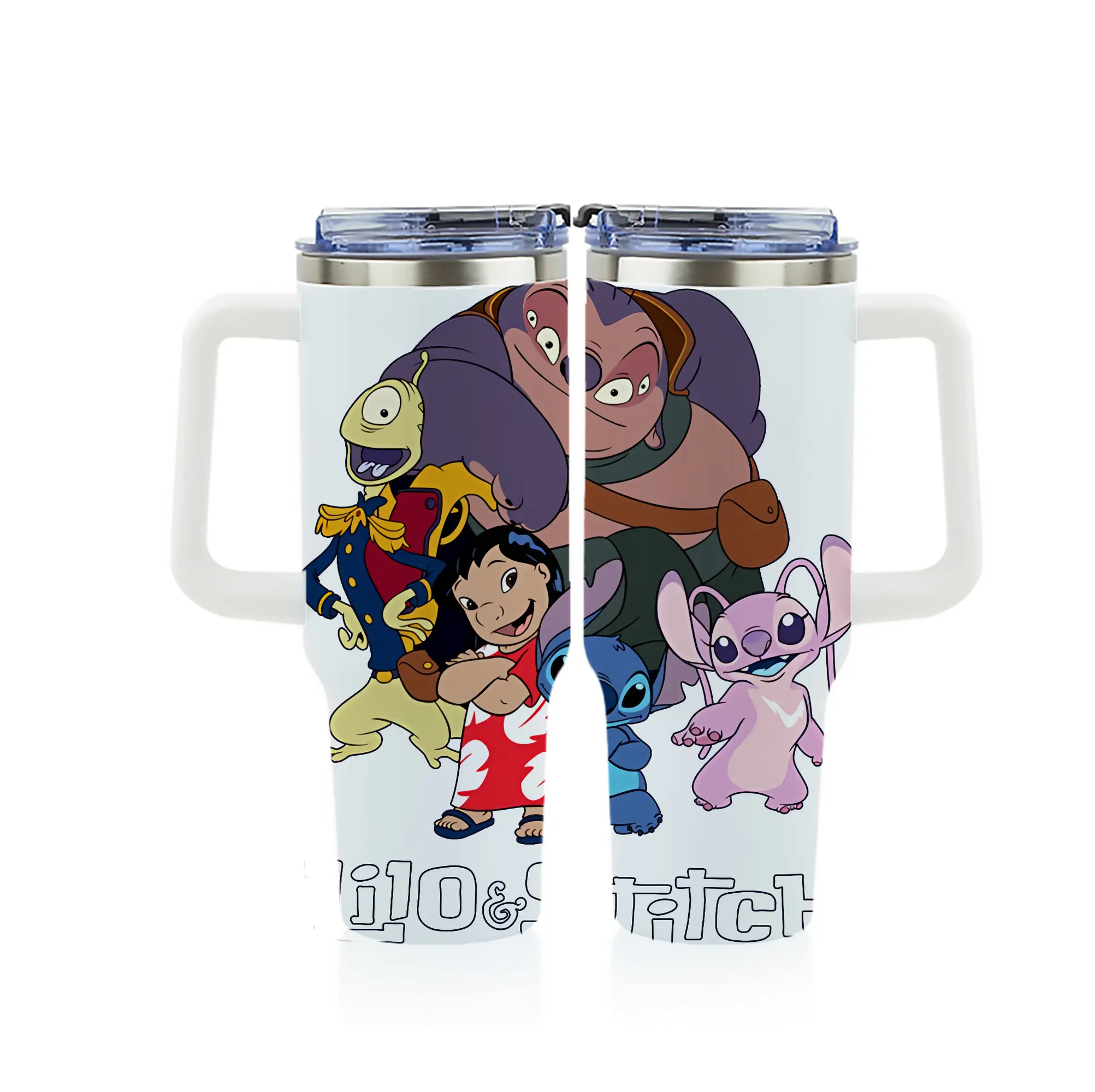 リロ＆スティッチ グッズ ジャンバ博士 - 1200mL フルプリント車用タンブラー ・ 304ステンレス 内側 ・ 201ステンレス 外側 ・ 保温 保冷 ・ 通勤 ドライブ アウトドア用