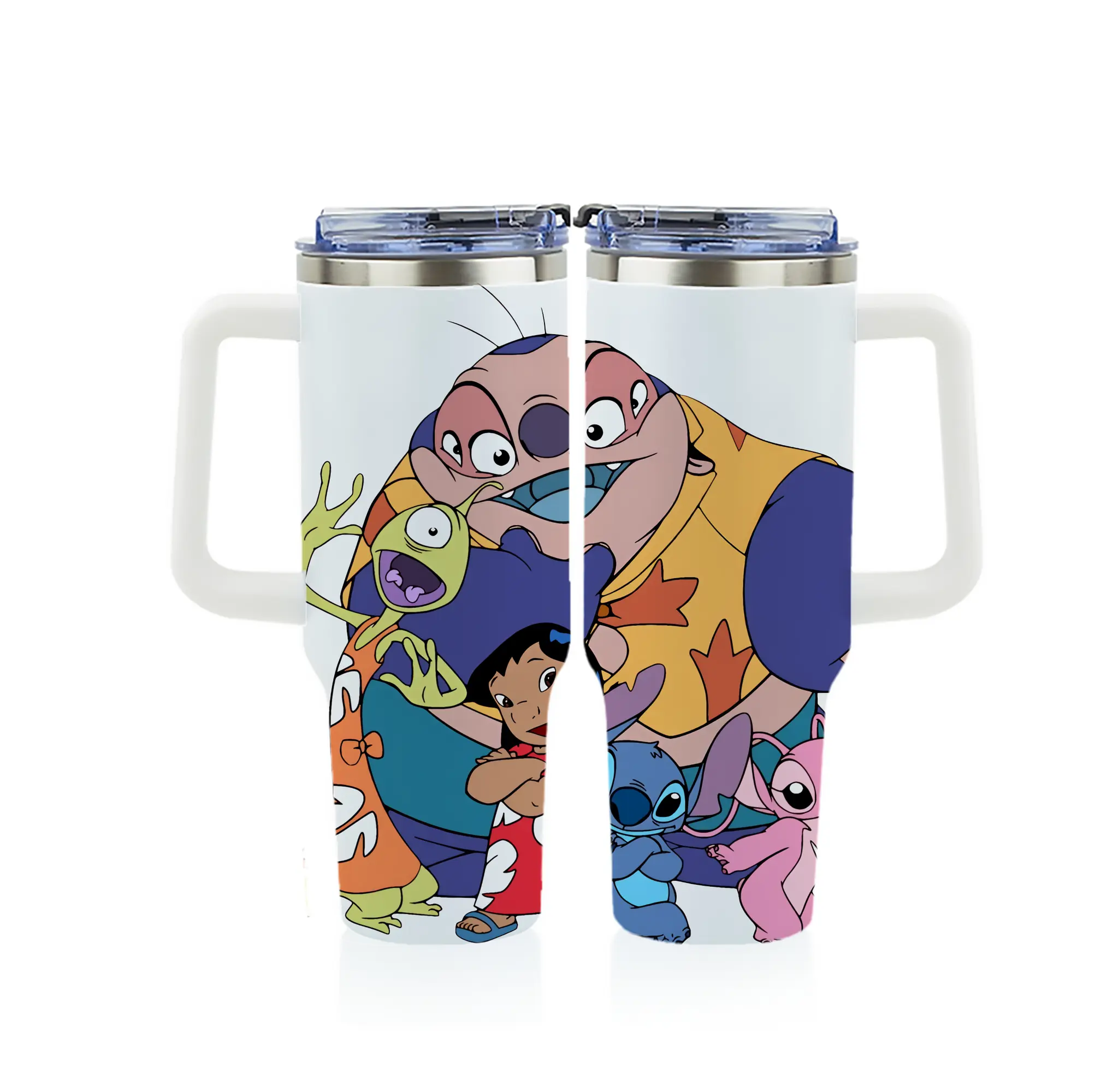 リロ＆スティッチ グッズ ジャンバ博士 - 1200mL フルプリント車用タンブラー ・ 304ステンレス 内側 ・ 201ステンレス 外側 ・ 保温 保冷 ・ 通勤 ドライブ アウトドア用