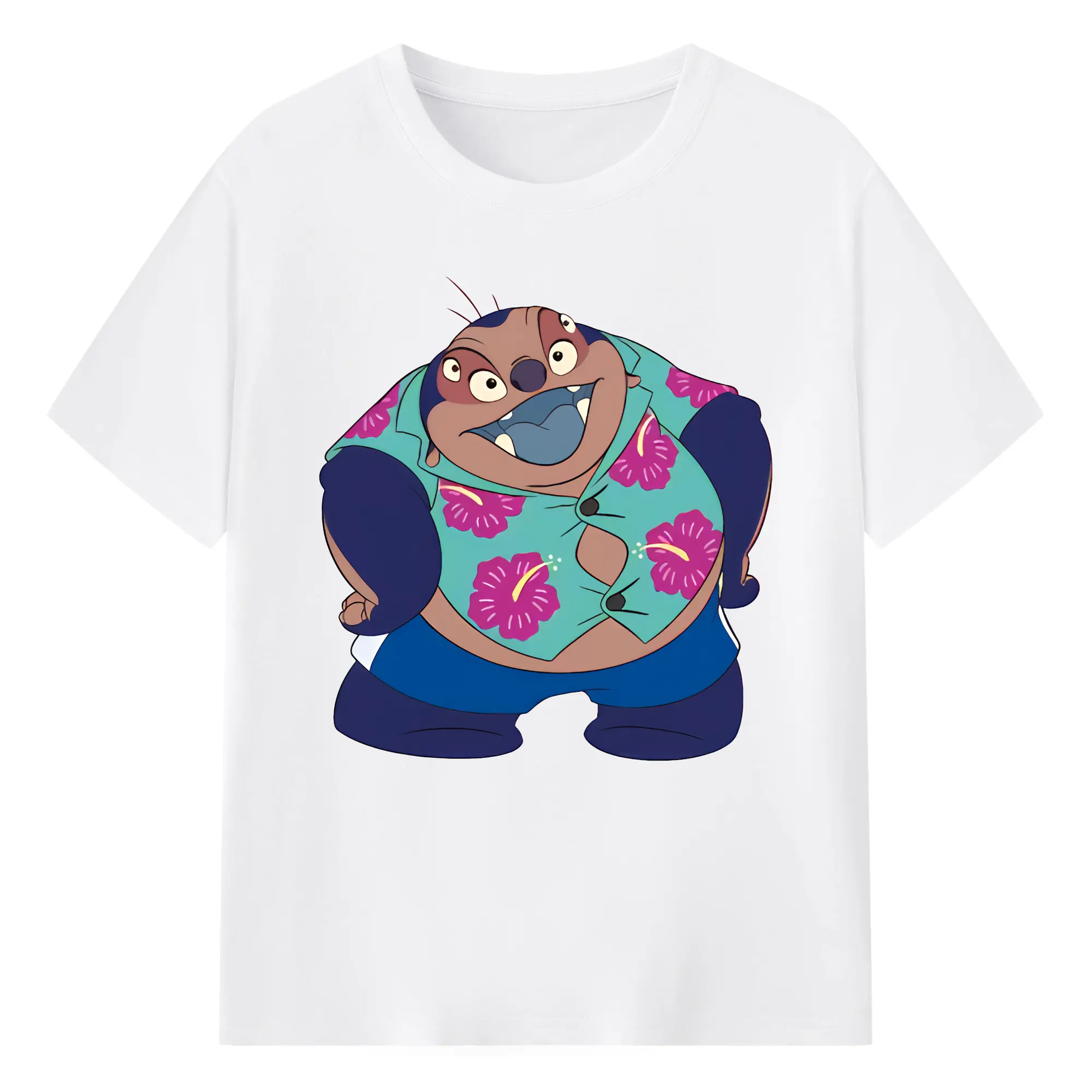 リロ＆スティッチ グッズ ジャンバ博士 - 綿100％ 半袖Tシャツ ・ フロントプリント ・ 快適 通気性 ・ 日常使い 散歩 スポーツ用