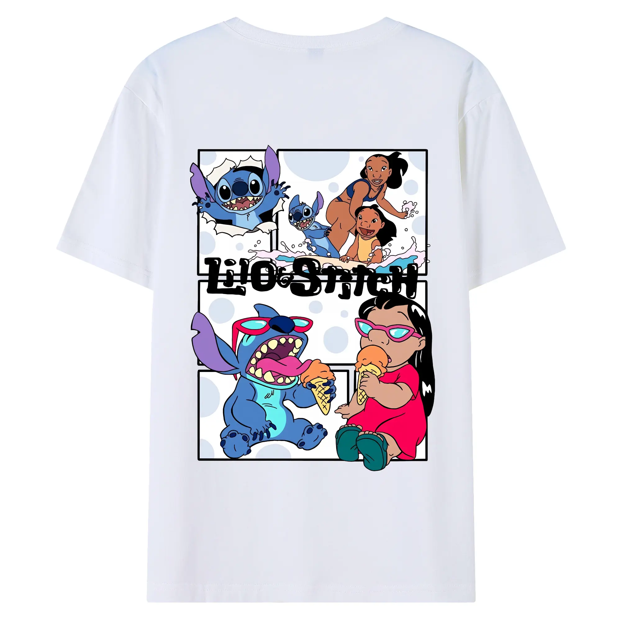 リロ＆スティッチ グッズ ジャンバ博士 - 綿100％ 半袖Tシャツ ・ バックプリント ・ 快適 通気性 ・ 日常使い 散歩 スポーツ用