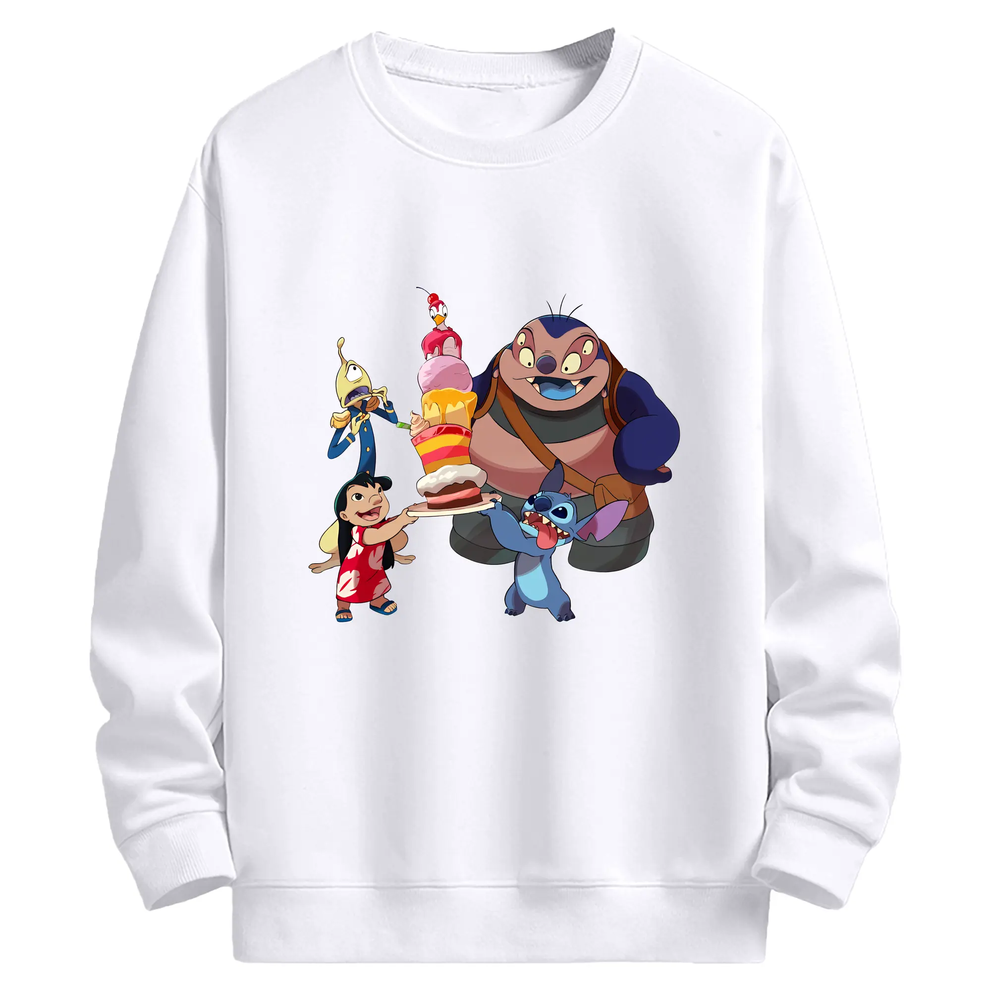 リロ＆スティッチ グッズ ジャンバ博士 - 高品質 クルーネック スウェット ・ コットン59％ ポリエステル41％ ・ ユニセックス 長袖 トレーナー ・ カジュアル デイリー スポーツ 散歩用