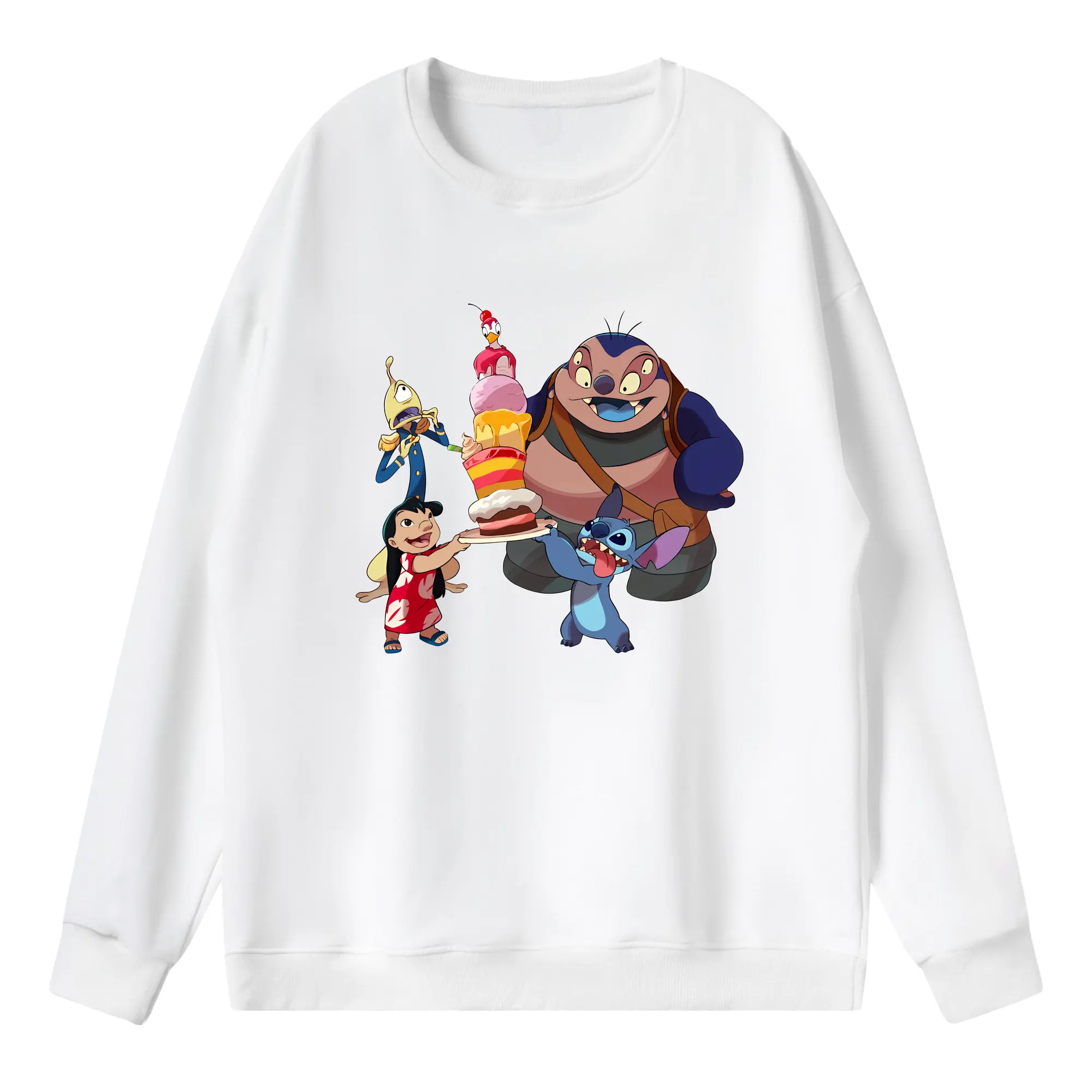 リロ＆スティッチ グッズ ジャンバ博士 - 薄手 クルーネック スウェット 裏毛260g · ポリエステル 春秋向け カジュアル 男女兼用 · トレーナー デイリー スポーツ 散歩に最適