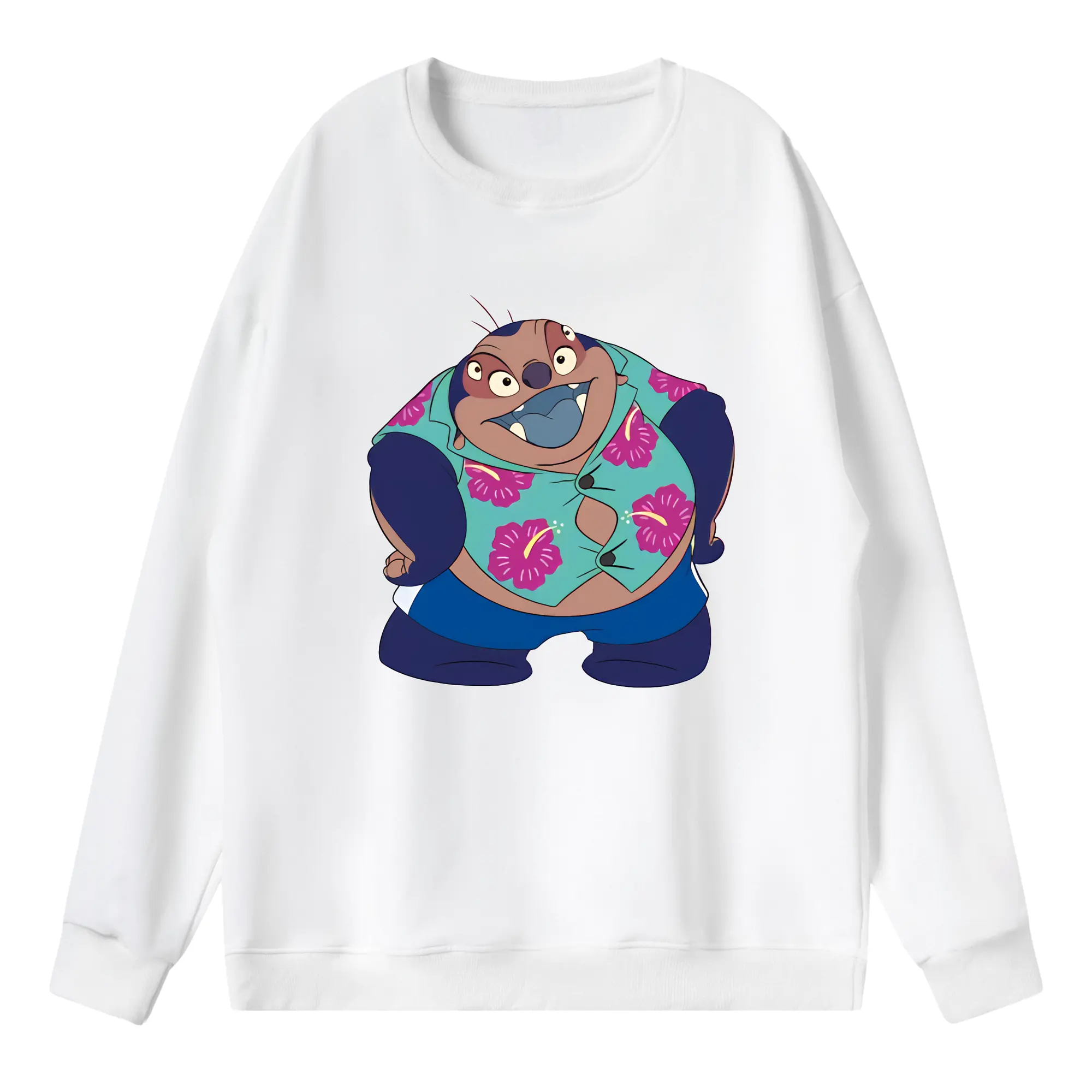 リロ＆スティッチ グッズ ジャンバ博士 - 薄手 クルーネック スウェット 裏毛260g · ポリエステル 春秋向け カジュアル 男女兼用 · トレーナー デイリー スポーツ 散歩に最適