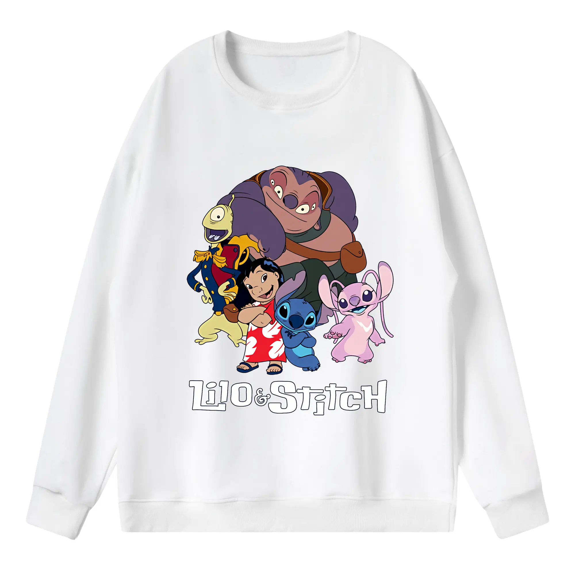 リロ＆スティッチ グッズ ジャンバ博士 - 薄手 クルーネック スウェット 裏毛260g · ポリエステル 春秋向け カジュアル 男女兼用 · トレーナー デイリー スポーツ 散歩に最適