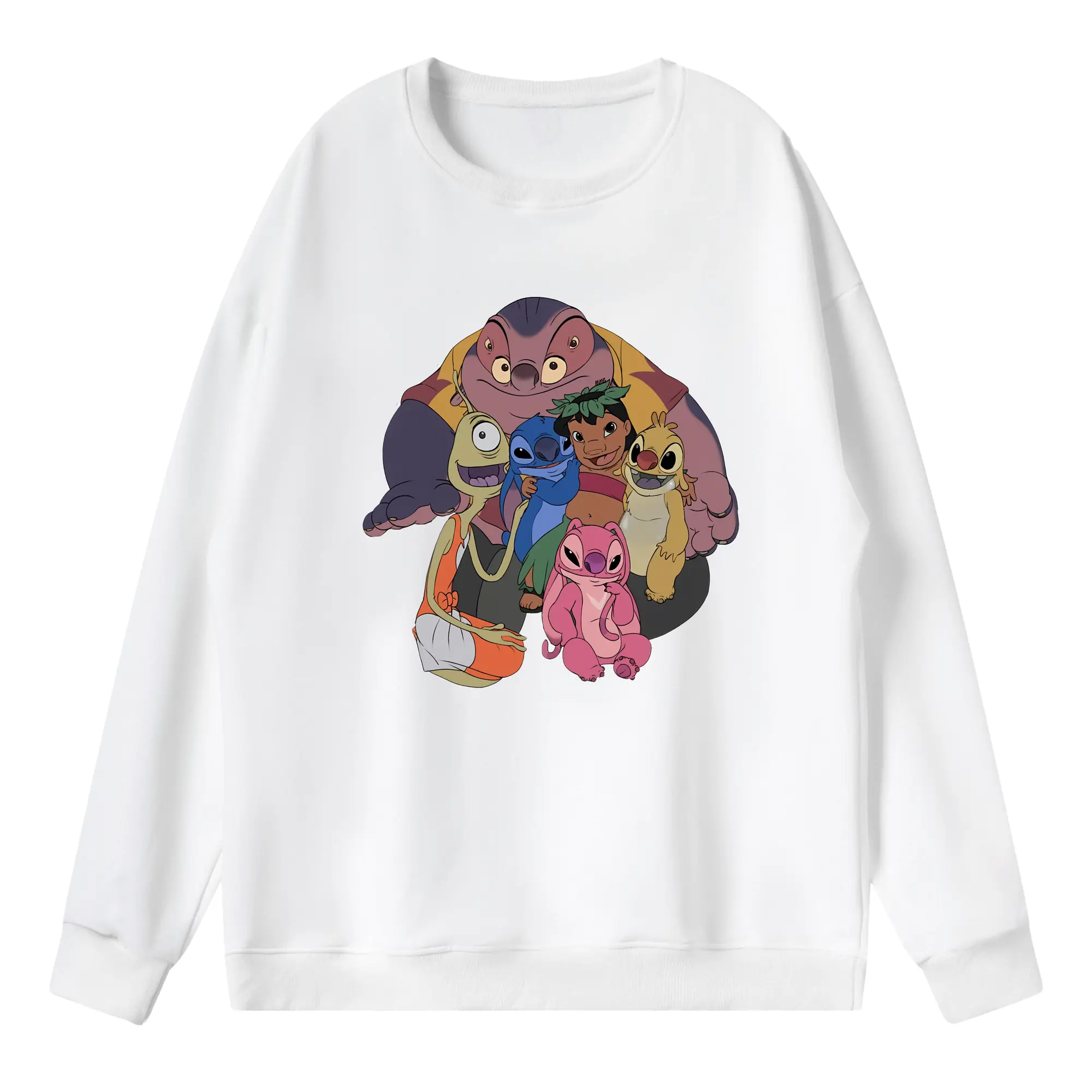 リロ＆スティッチ グッズ ジャンバ博士 - 薄手 クルーネック スウェット 裏毛260g · ポリエステル 春秋向け カジュアル 男女兼用 · トレーナー デイリー スポーツ 散歩に最適