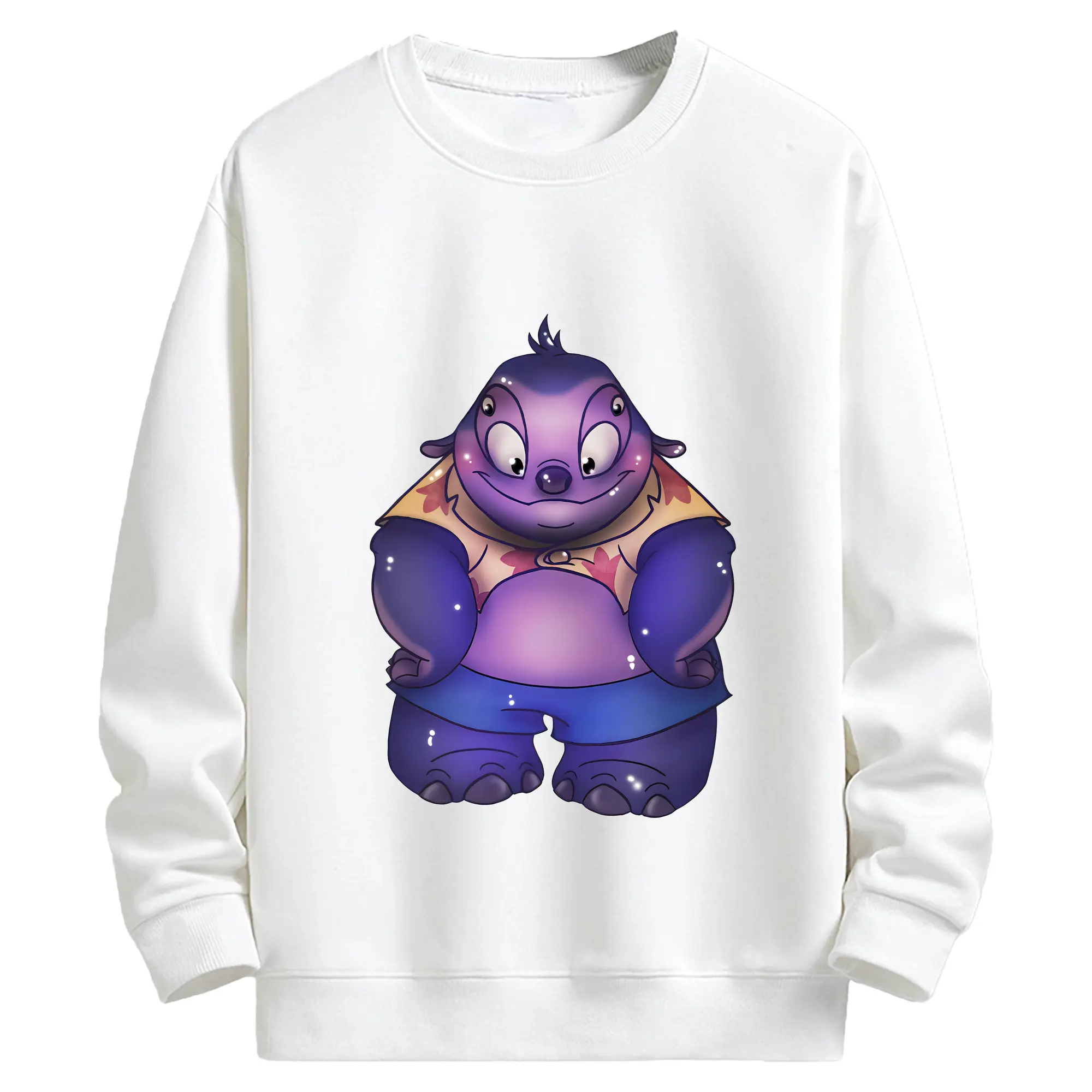 リロ＆スティッチ グッズ ジャンバ博士 - キッズ クルーネックスウェットシャツ ・ フロントプリント ・ 綿80％ ポリエステル20％ ・ 快適 通学 スポーツ 日常使い お散歩用