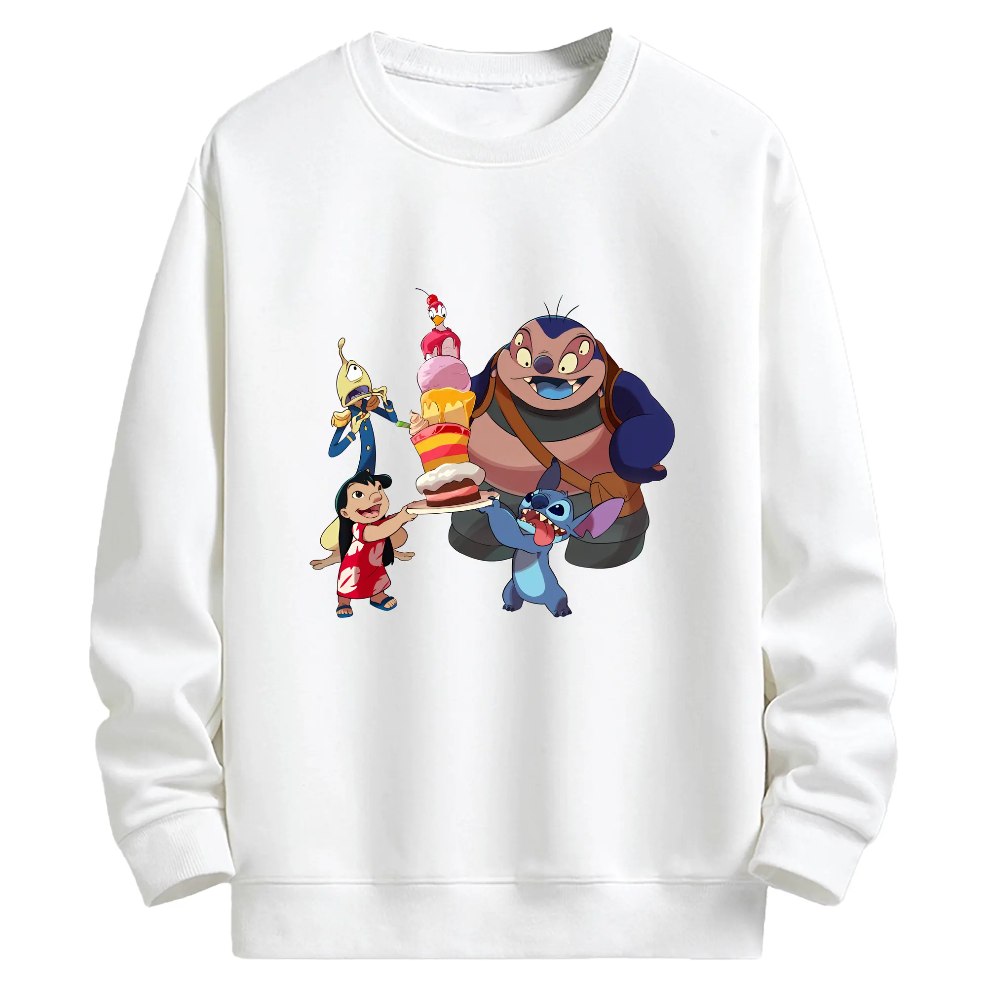 リロ＆スティッチ グッズ ジャンバ博士 - キッズ クルーネックスウェットシャツ ・ フロントプリント ・ 綿80％ ポリエステル20％ ・ 快適 通学 スポーツ 日常使い お散歩用