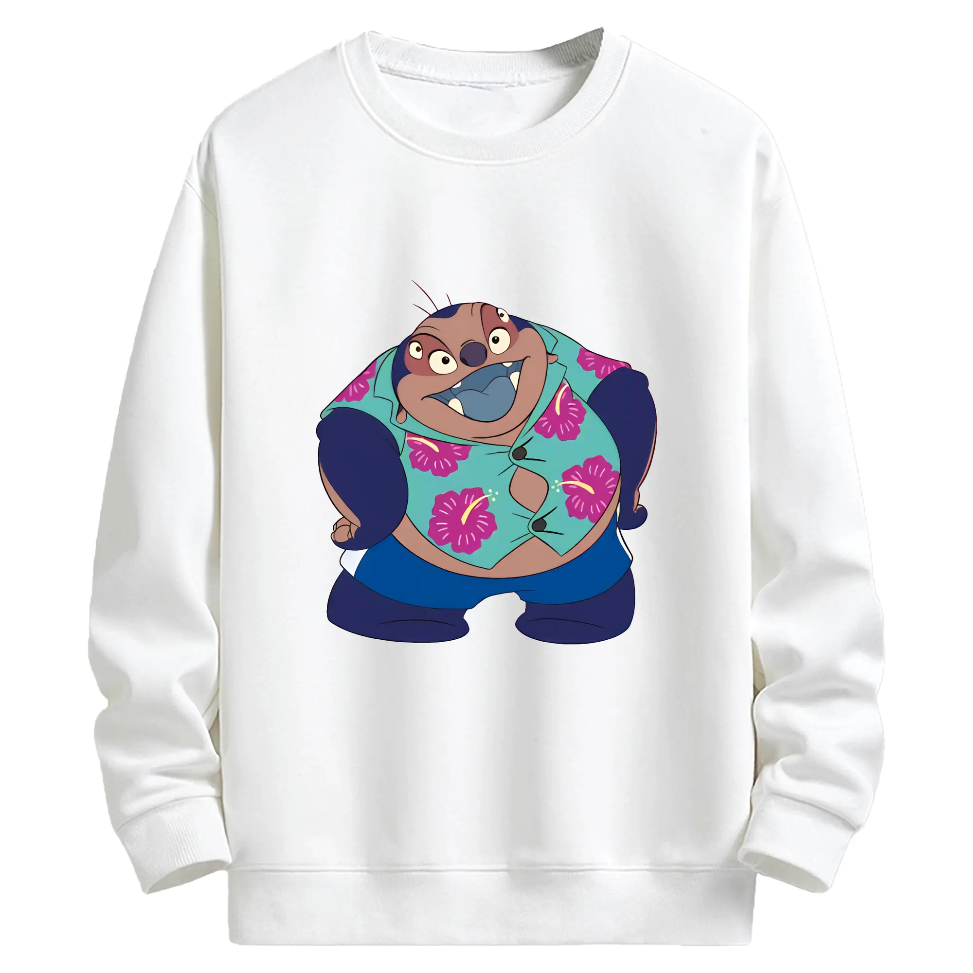 リロ＆スティッチ グッズ ジャンバ博士 - キッズ クルーネックスウェットシャツ ・ フロントプリント ・ 綿80％ ポリエステル20％ ・ 快適 通学 スポーツ 日常使い お散歩用