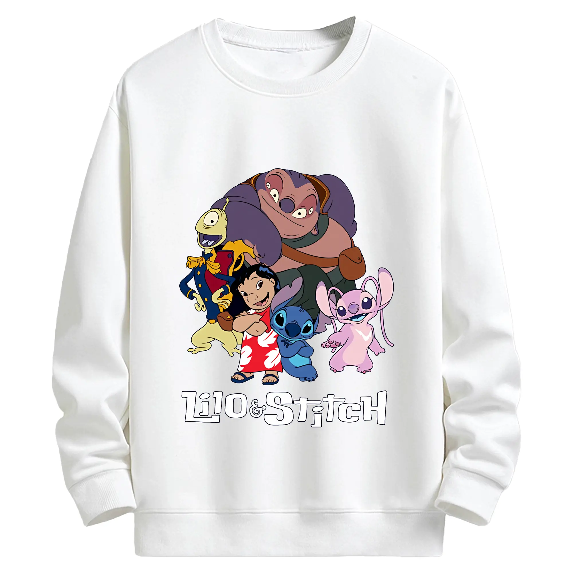 リロ＆スティッチ グッズ ジャンバ博士 - キッズ クルーネックスウェットシャツ ・ フロントプリント ・ 綿80％ ポリエステル20％ ・ 快適 通学 スポーツ 日常使い お散歩用