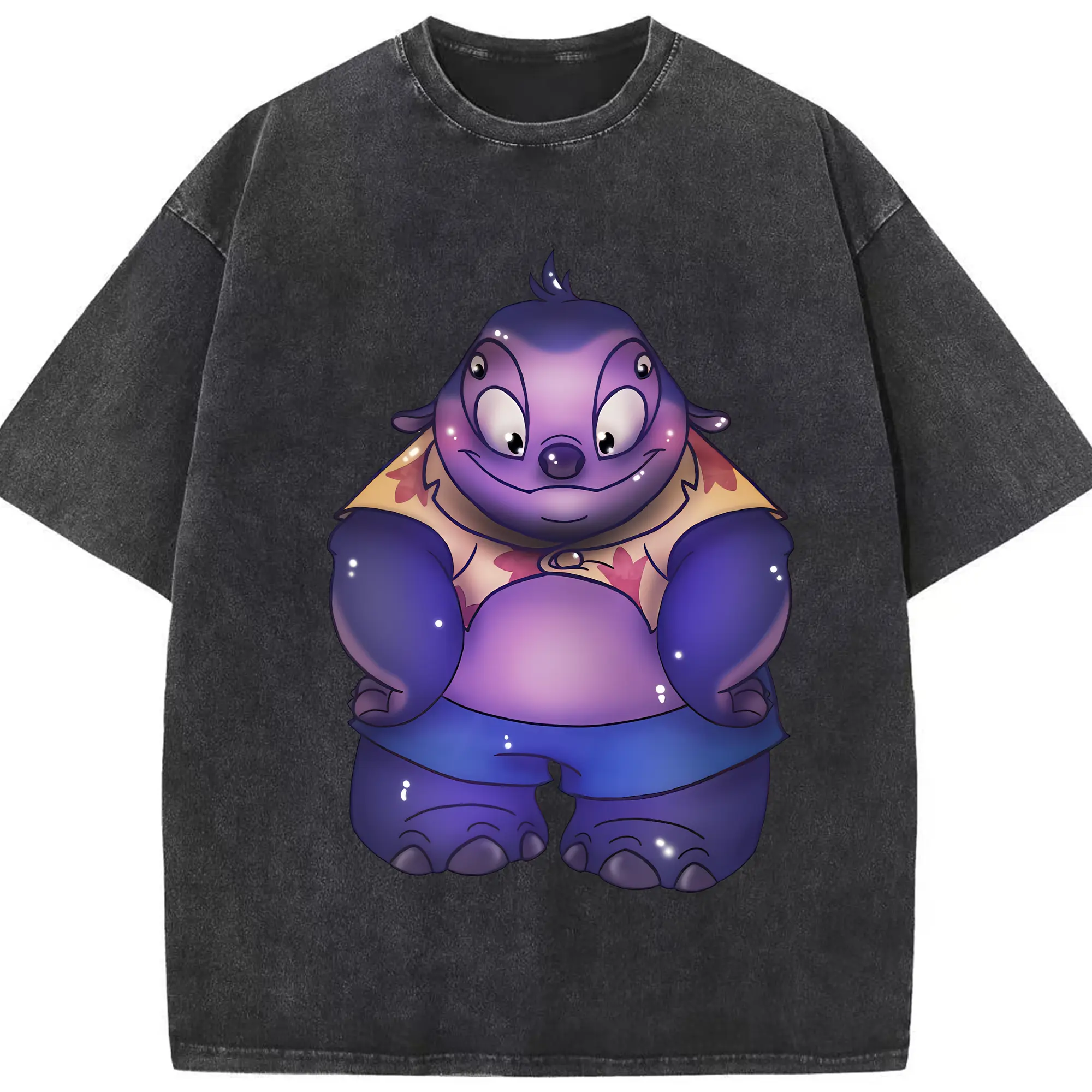 リロ＆スティッチ グッズ ジャンバ博士 - 綿100％ ヴィンテージ風 半袖Tシャツ ・ フロントプリント ・ 柔らか肌触り ・ 通気性 快適 ・ スポーツ カジュアル 外出用