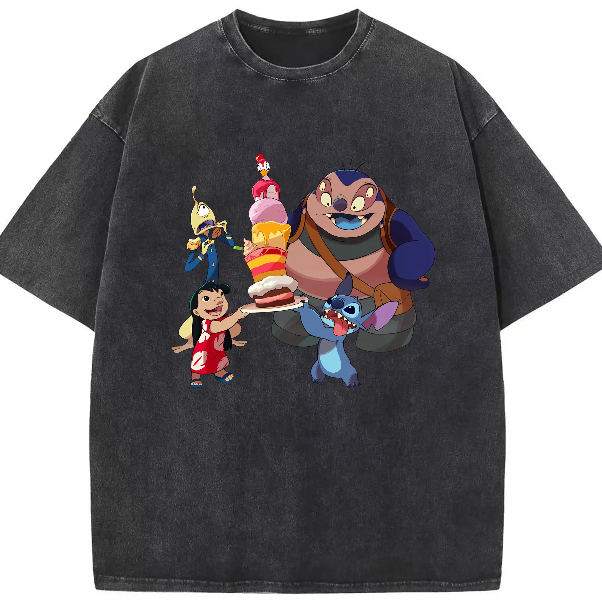 リロ＆スティッチ グッズ ジャンバ博士 - 綿100％ ヴィンテージ風 半袖Tシャツ ・ フロントプリント ・ 柔らか肌触り ・ 通気性 快適 ・ スポーツ カジュアル 外出用