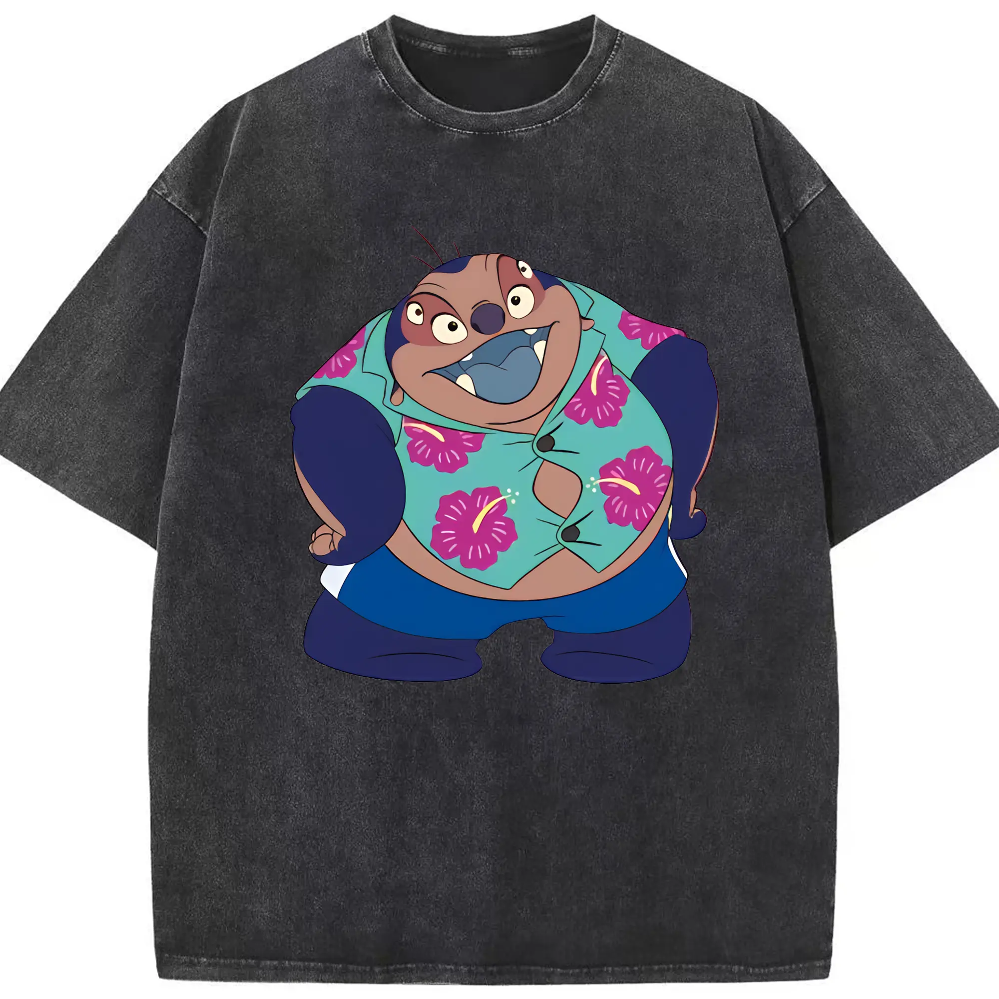 リロ＆スティッチ グッズ ジャンバ博士 - 綿100％ ヴィンテージ風 半袖Tシャツ ・ フロントプリント ・ 柔らか肌触り ・ 通気性 快適 ・ スポーツ カジュアル 外出用